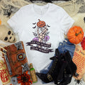 Spooky Season T-Shirt: Skeleton Hand & Pumpkin Halloween Tee