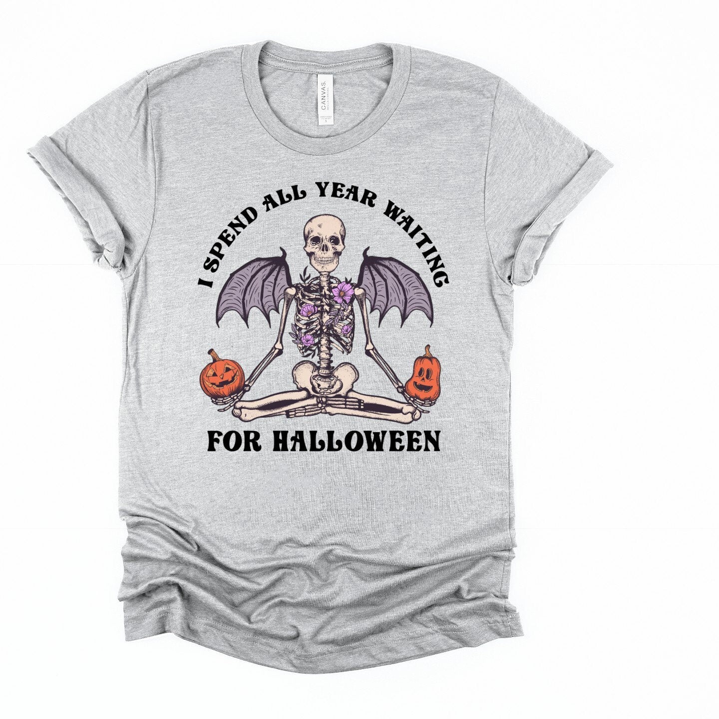 Skeleton Wings Halloween T-Shirt: Spooky Season Apparel