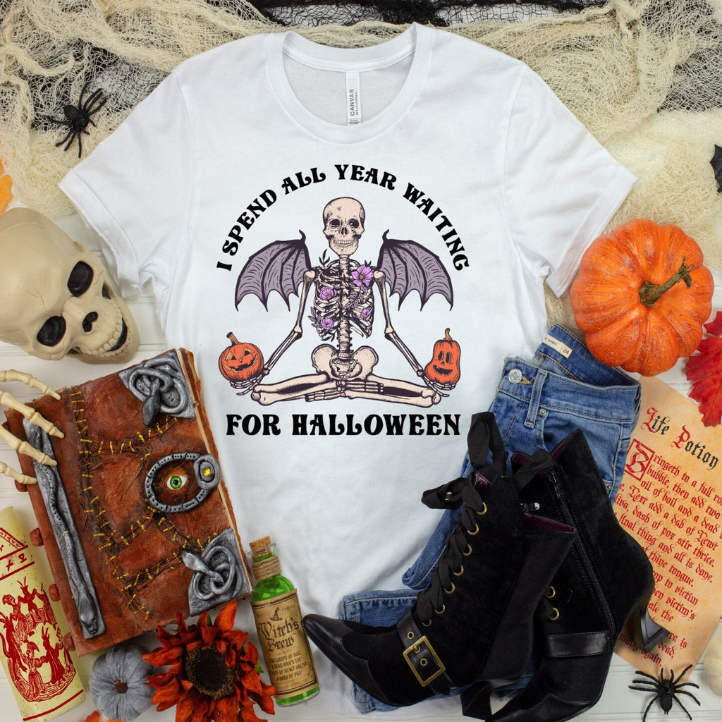 Skeleton Wings Halloween T-Shirt: Spooky Season Apparel