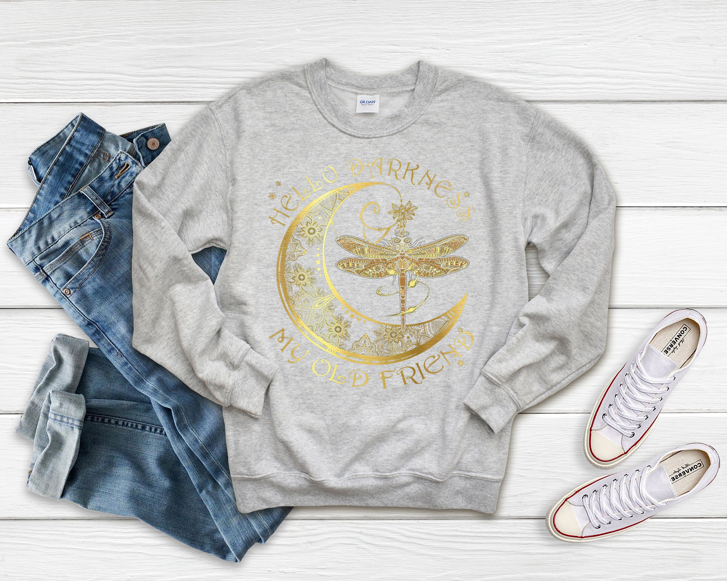 Gold Moon Dragonfly Shirt: Hello Darkness My Old Friend