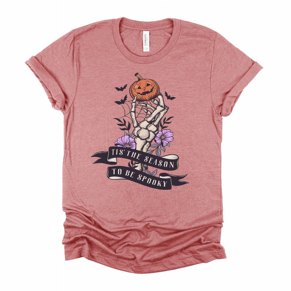 Spooky Season T-Shirt: Skeleton Hand & Pumpkin Halloween Tee