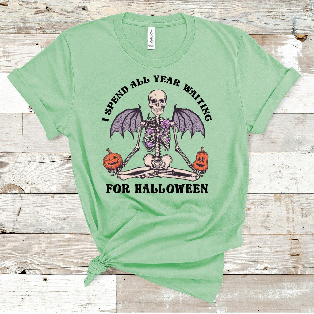 Skeleton Wings Halloween T-Shirt: Spooky Season Apparel