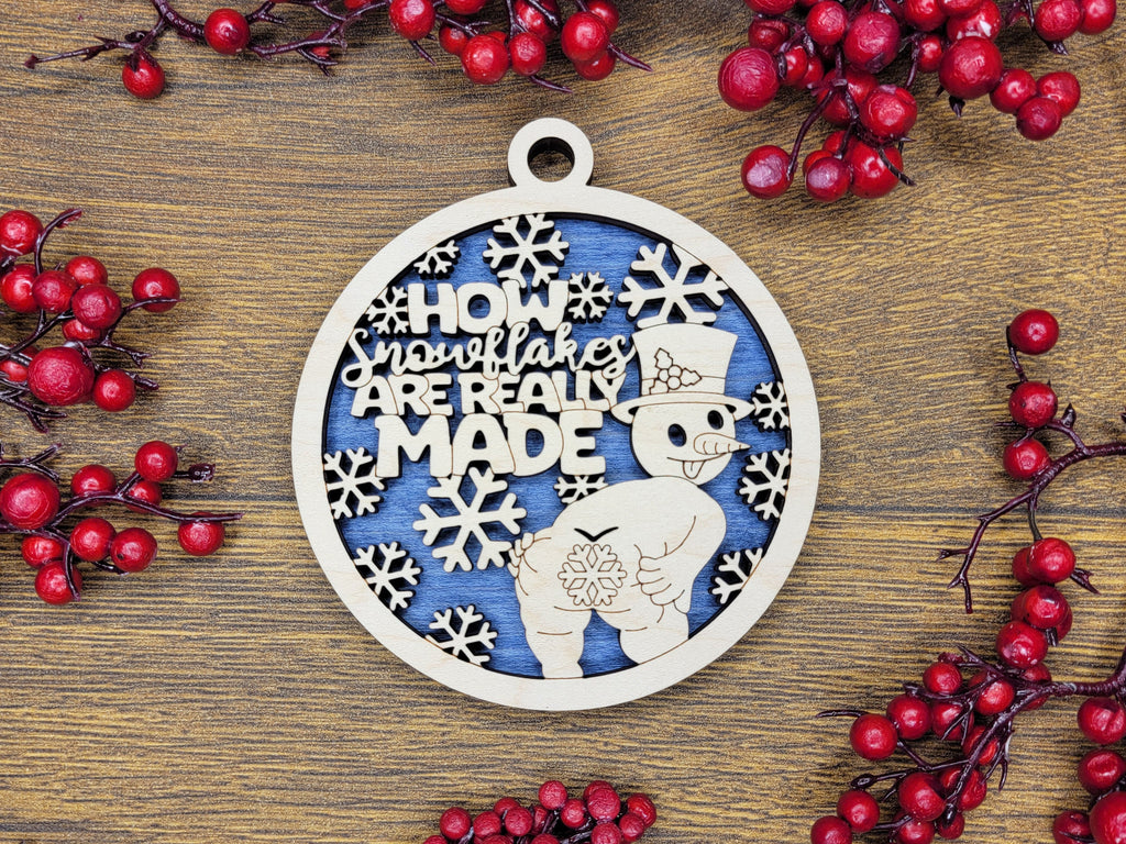 Ornament, Naughty Christmas, Holiday Decorations 4 Inch Laser Cut and Engraved Wooden, Let's Get Elfed Up. Let's Get Lit, Adult Christmas,
