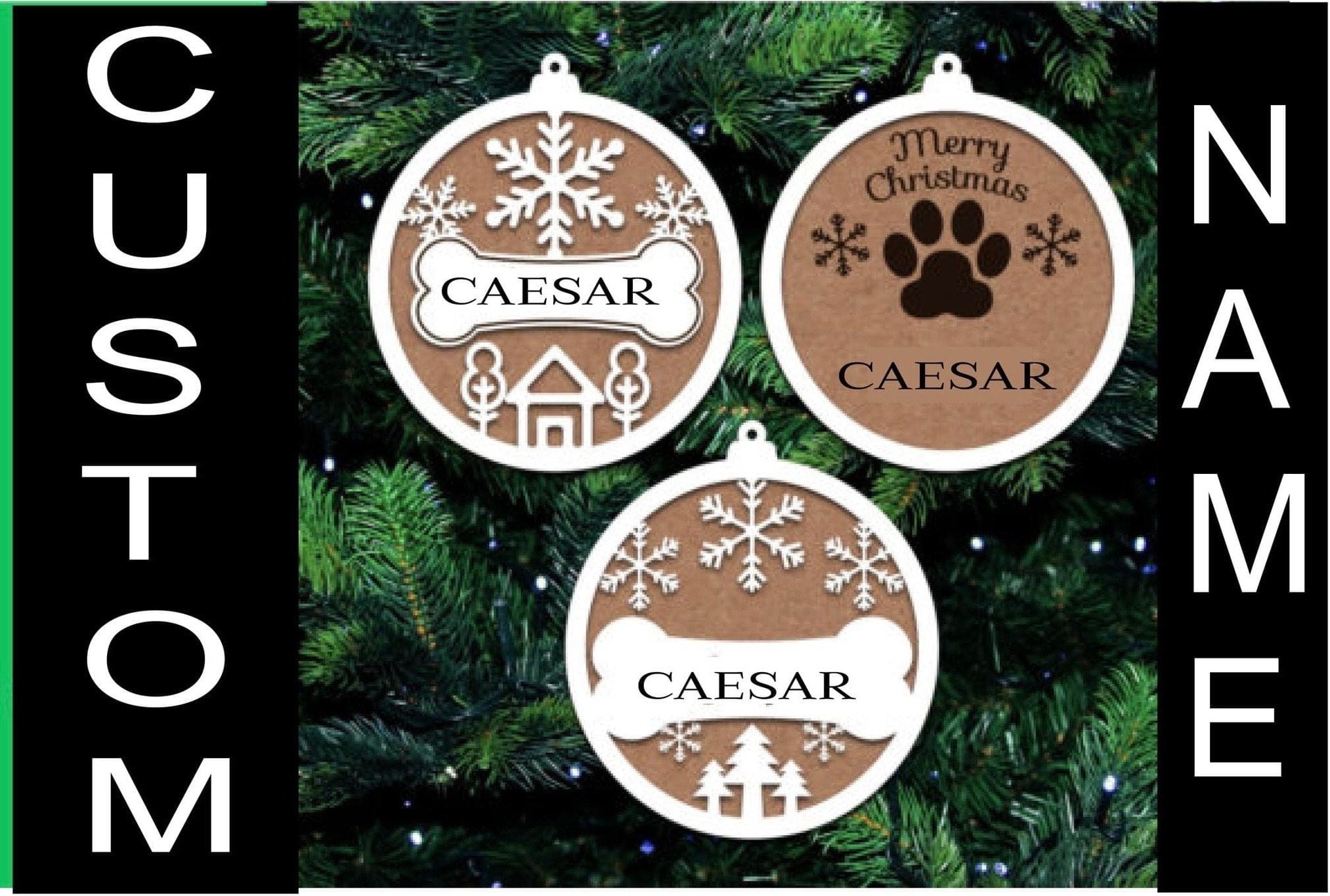 Custom Dog Name Ornament: Handmade Pet Christmas Tree Decoration