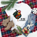 Funny Christmas Rooster Tee: "OK I'll Decorate" Chicken Shirt