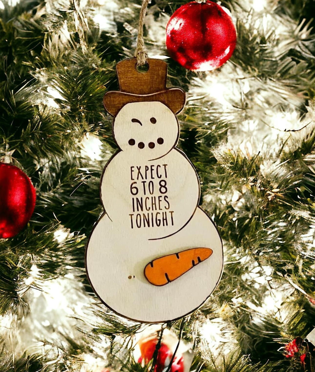 Snowman Wooden Christmas Ornament: Expect 6-8 Inches, Adult design