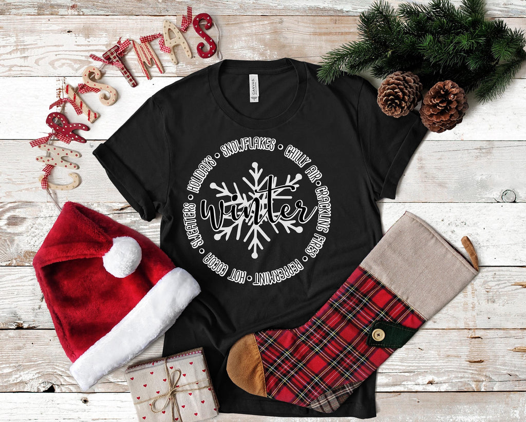 Christmas Snowflake T-Shirt: Bella Canvas Holiday Graphic Tee