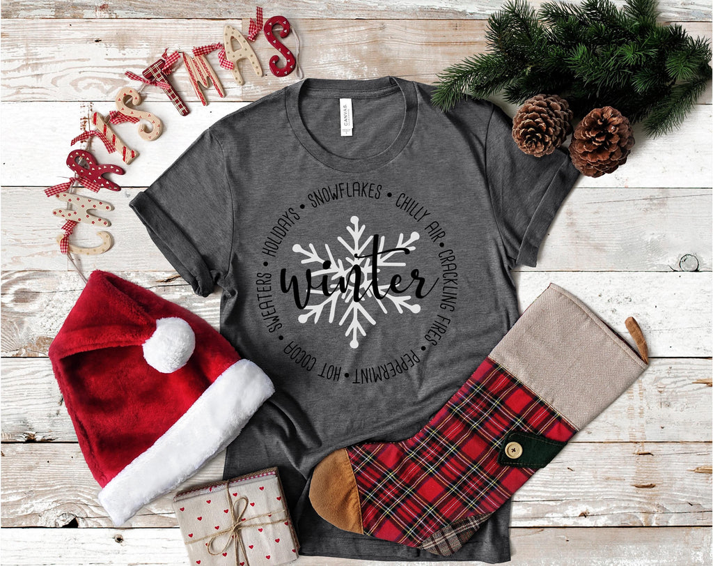 Christmas Snowflake T-Shirt: Bella Canvas Holiday Graphic Tee