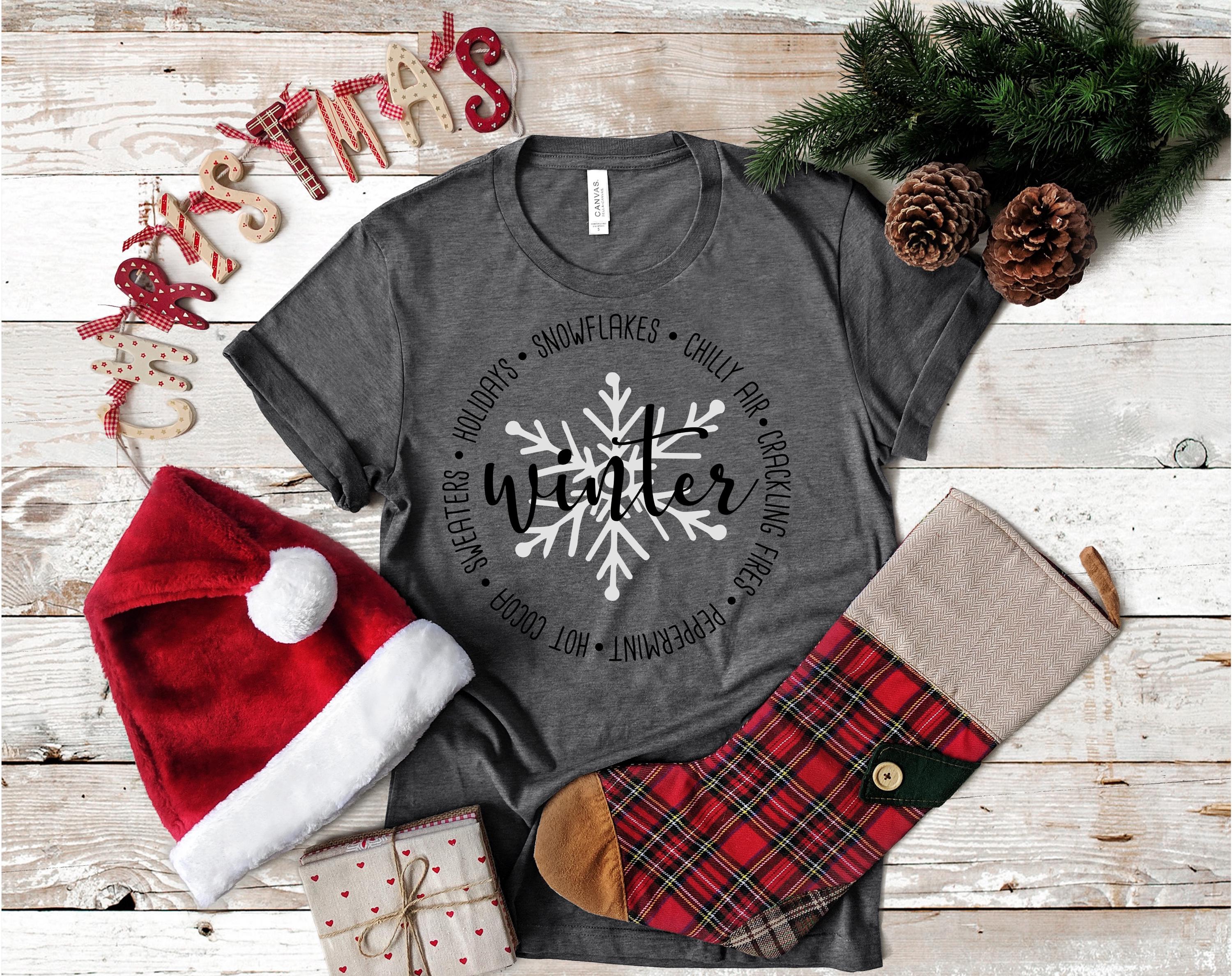 Christmas Snowflake T-Shirt: Bella Canvas Holiday Graphic Tee