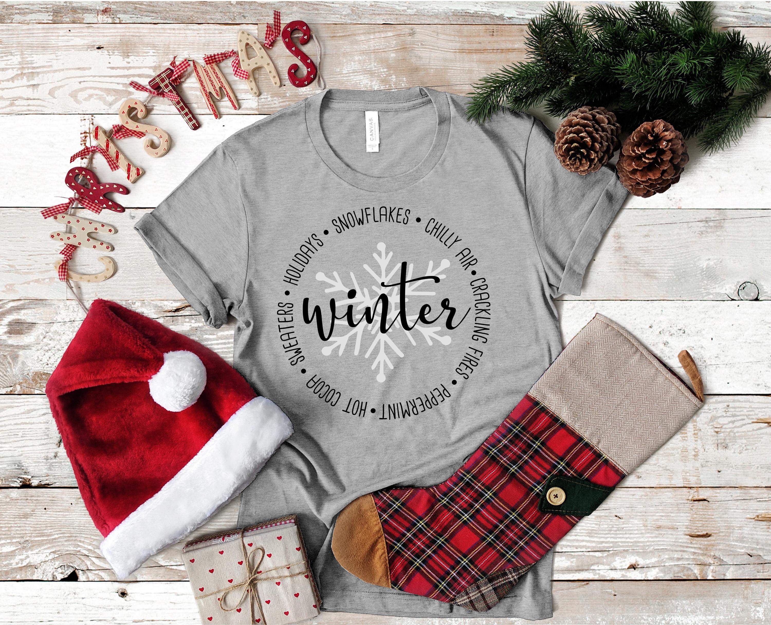 Christmas Snowflake T-Shirt: Bella Canvas Holiday Graphic Tee
