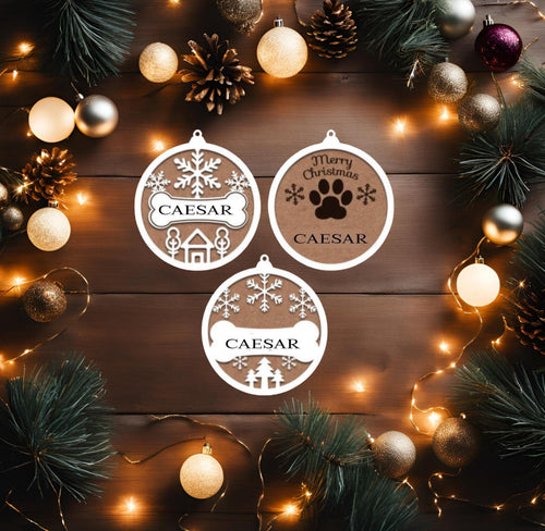 Custom Dog Name Ornament: Handmade Pet Christmas Tree Decoration
