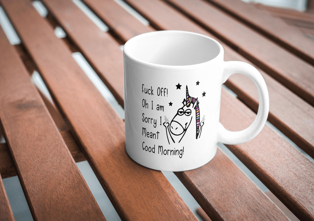 Funny Unicorn Coffee Mug: Sarcastic Morning Gift, 15 oz Ceramic