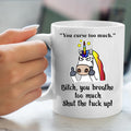 Sarcastic Unicorn Mug: Flipping Off, Rude Humor, Snarky Gift