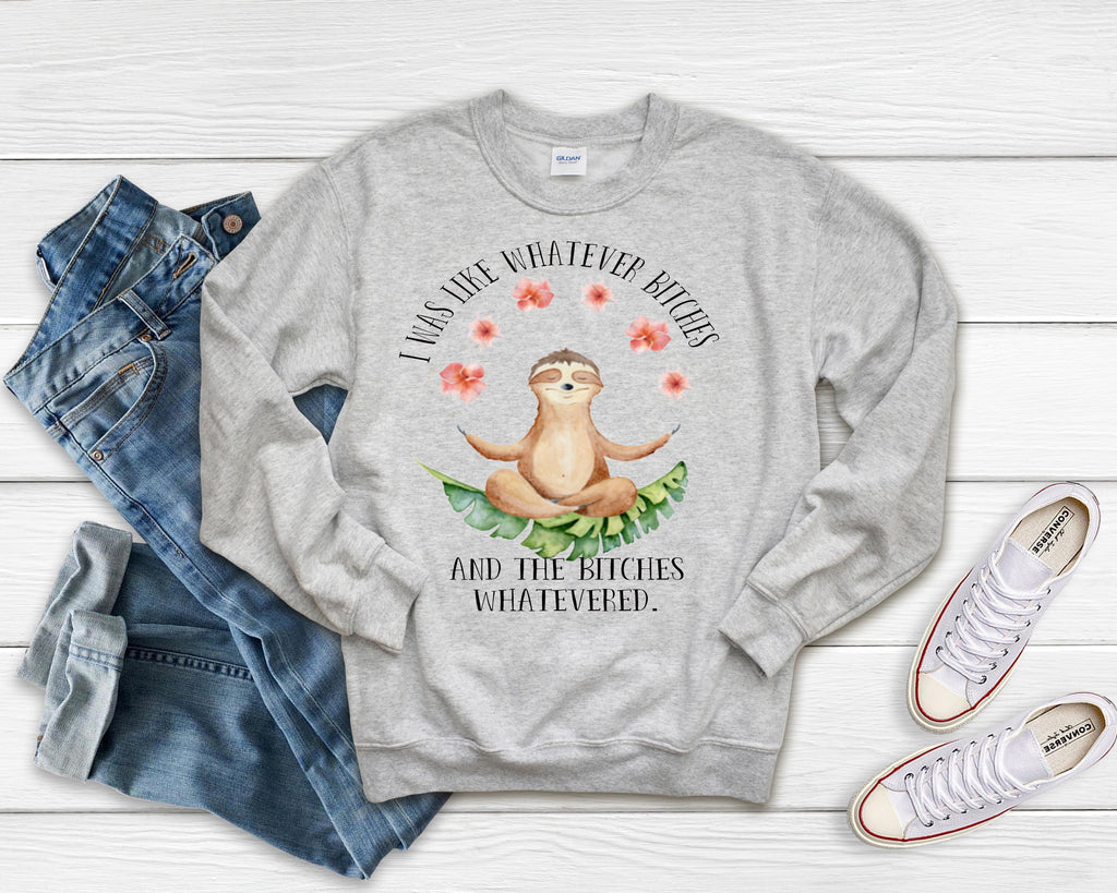 Funny Sloth Bella Canvas Sweatshirt: Sarcastic Animal Lover Unisex Crewneck