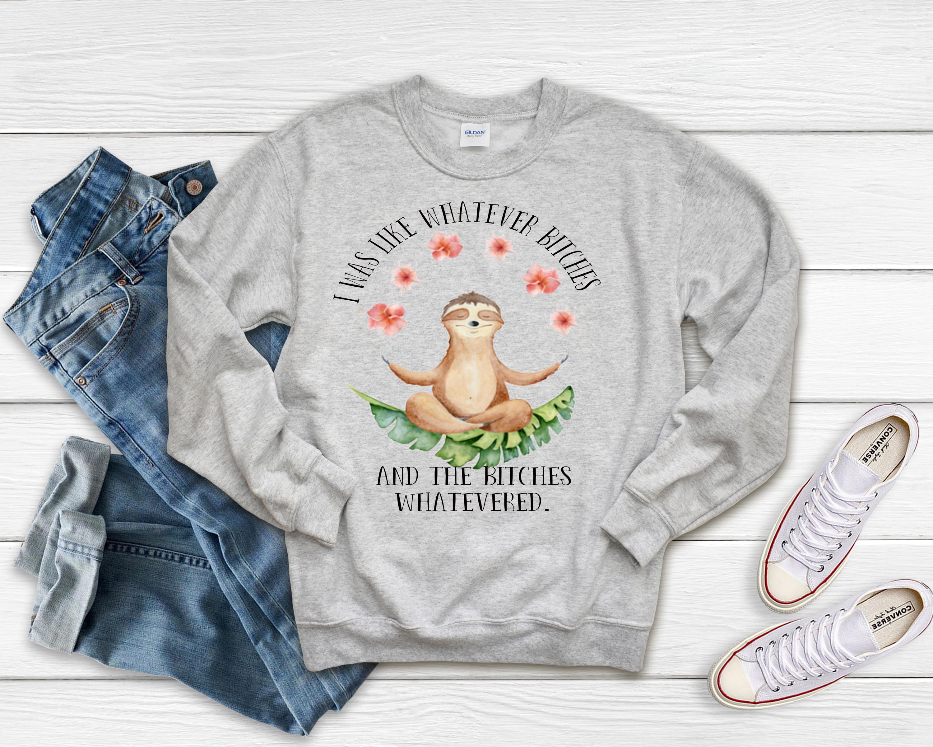 Funny Sloth Bella Canvas Sweatshirt: Sarcastic Animal Lover Unisex Crewneck