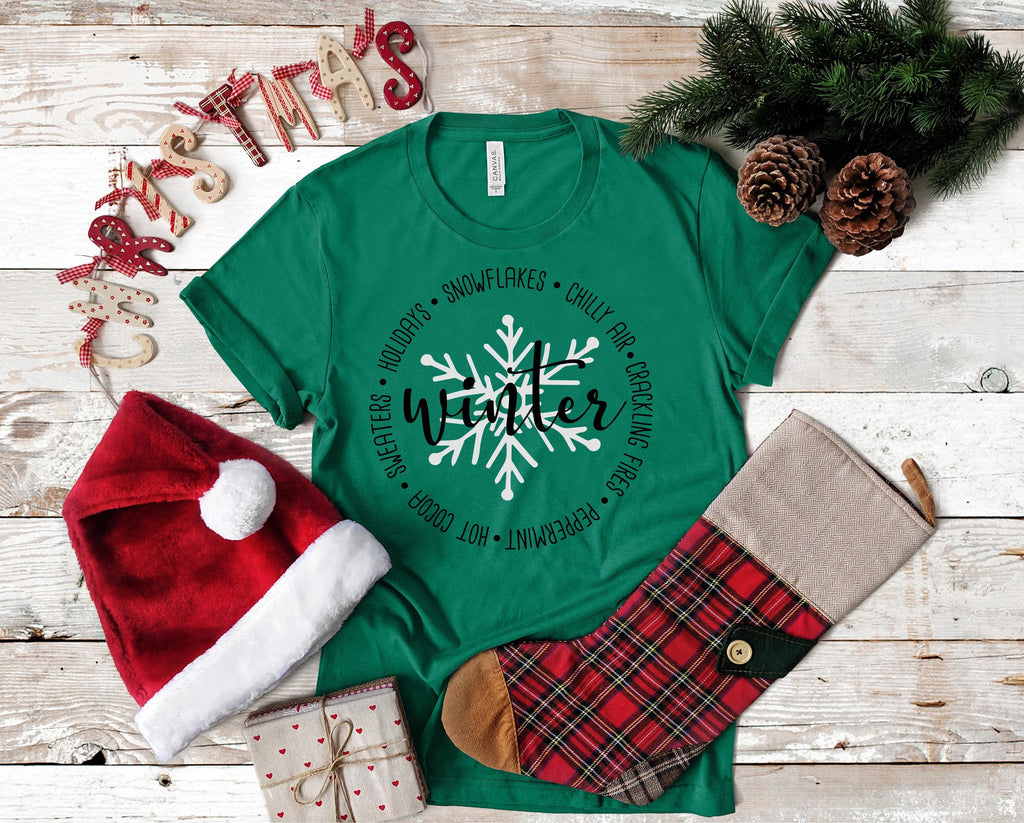 Christmas Snowflake T-Shirt: Bella Canvas Holiday Graphic Tee