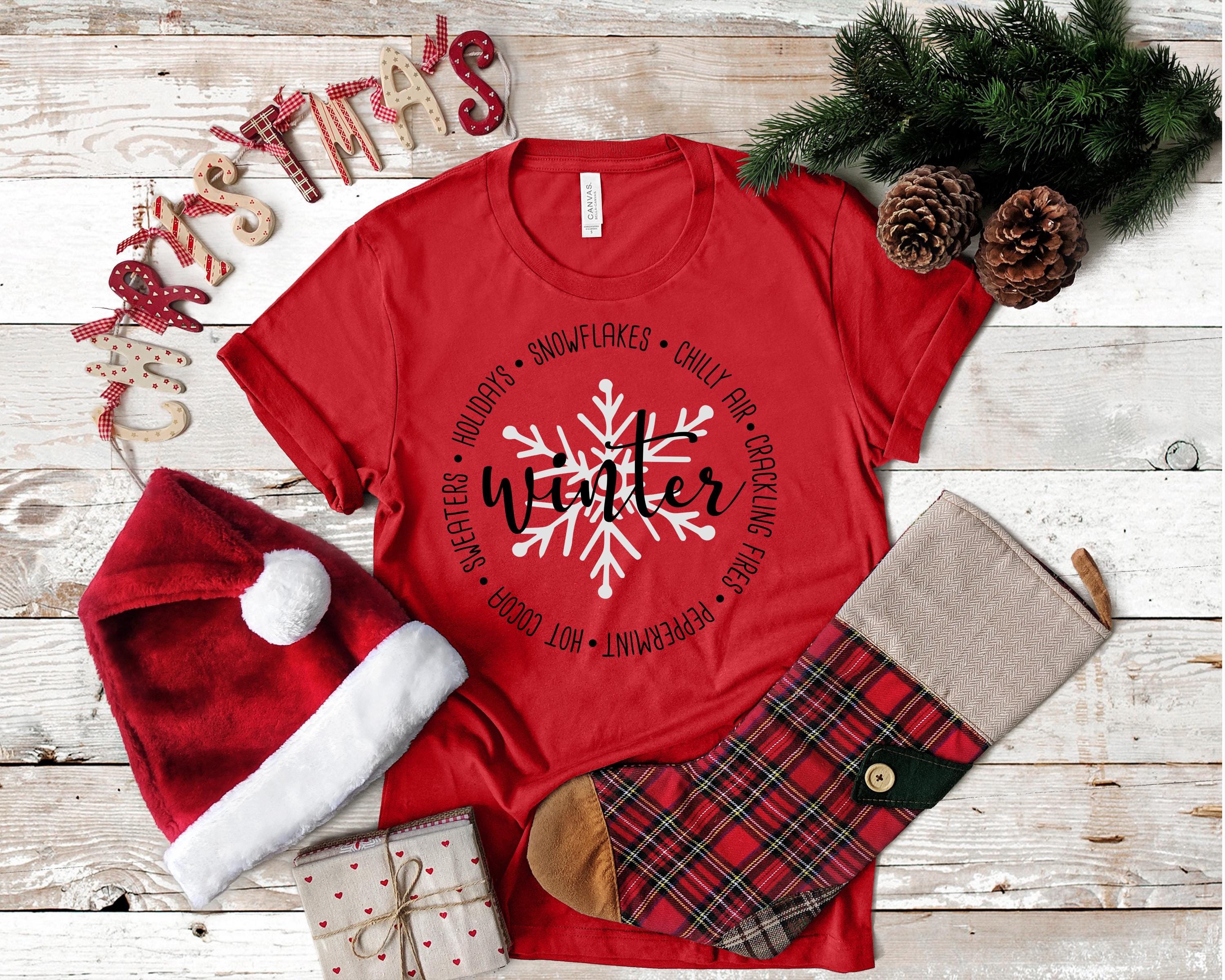 Christmas Snowflake T-Shirt: Bella Canvas Holiday Graphic Tee