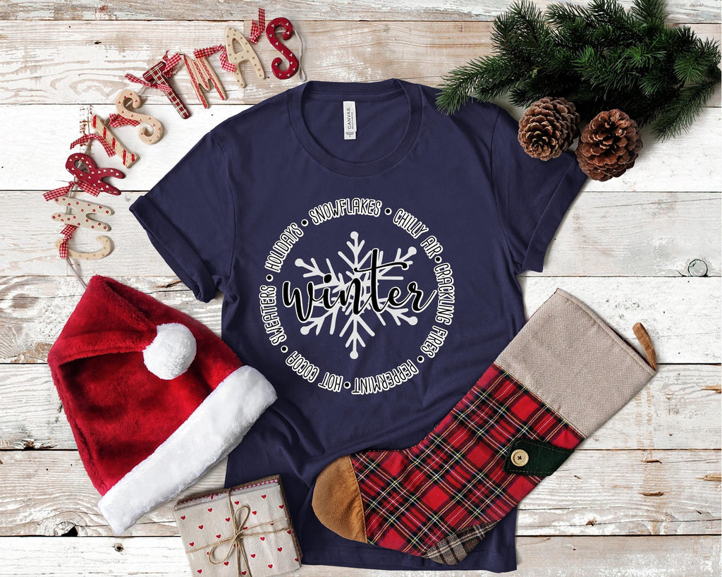 Christmas Snowflake T-Shirt: Bella Canvas Holiday Graphic Tee
