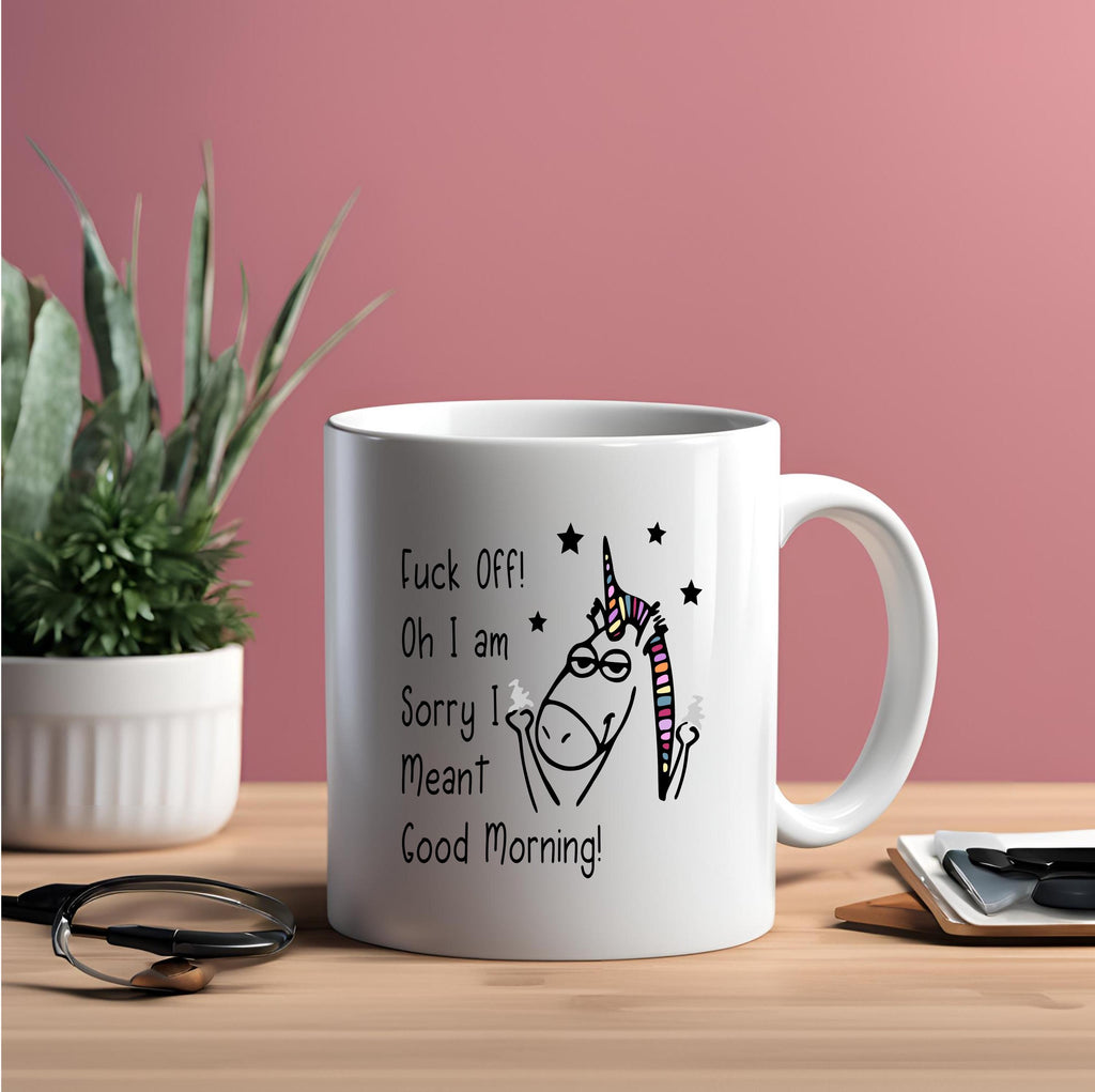 Funny Unicorn Coffee Mug: Sarcastic Morning Gift, 15 oz Ceramic