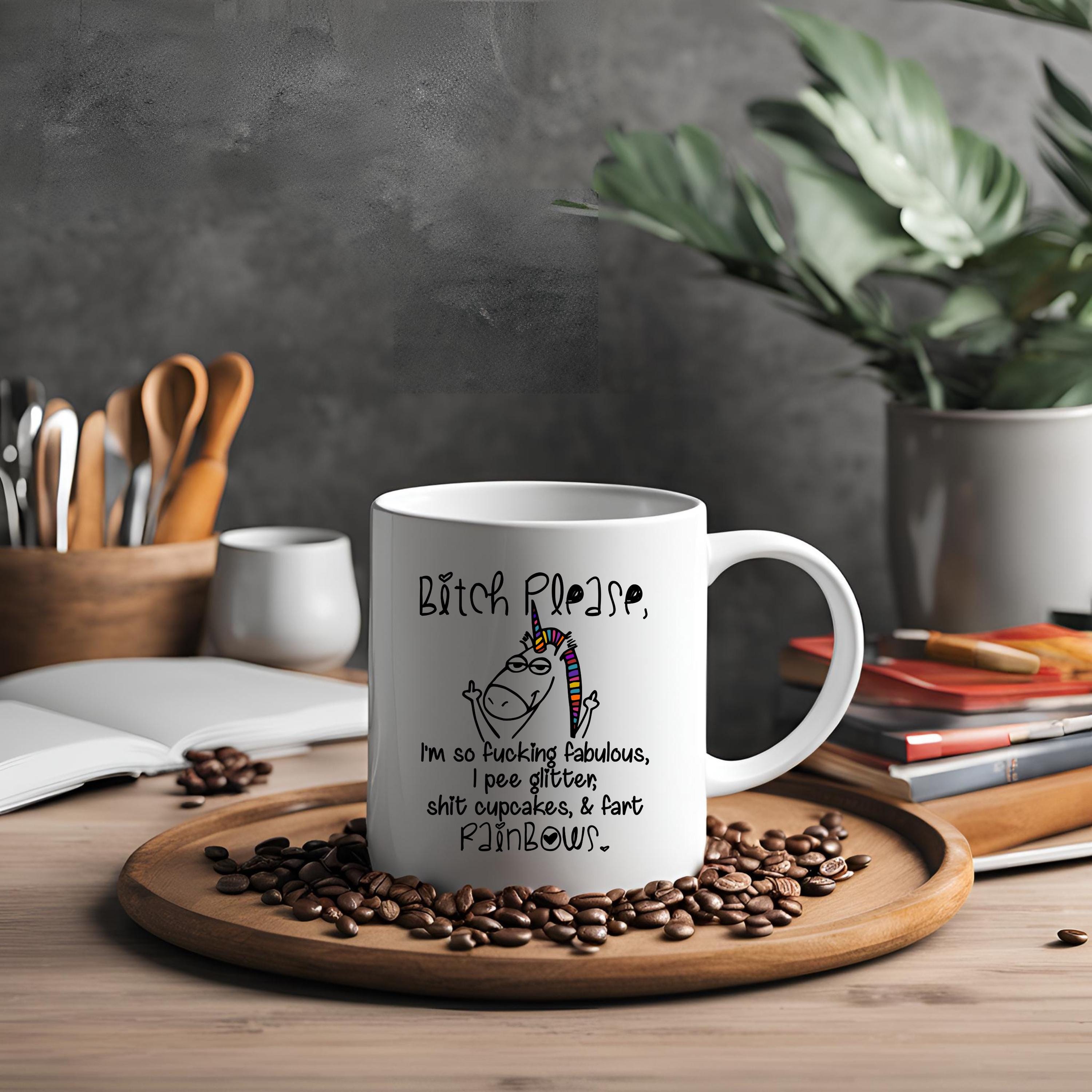 Funny Unicorn Coffee Mug, Sarcastic Design, 15 oz