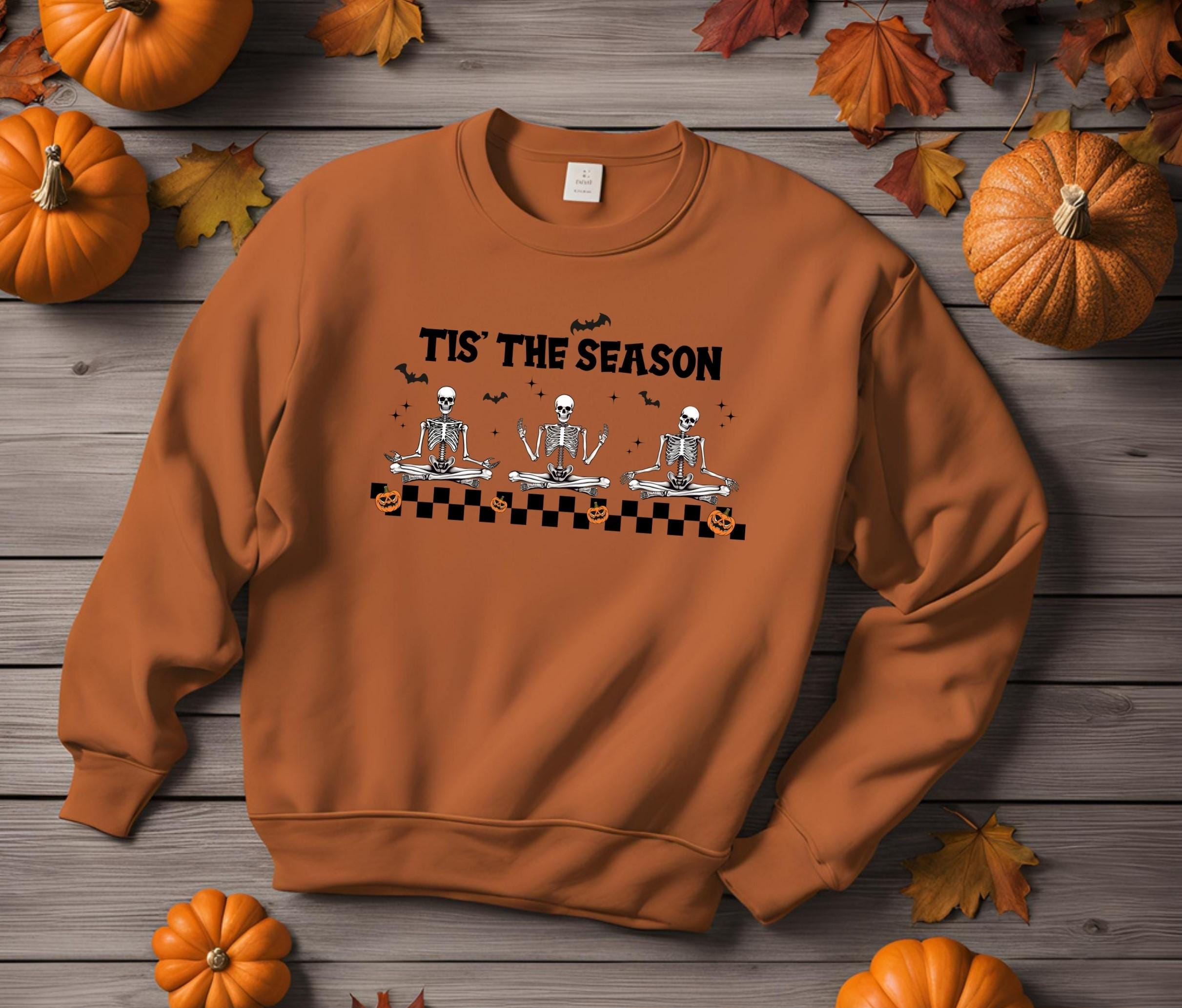Spooky Season Halloween Sweatshirt: Skeletons, Pumpkins & Bats