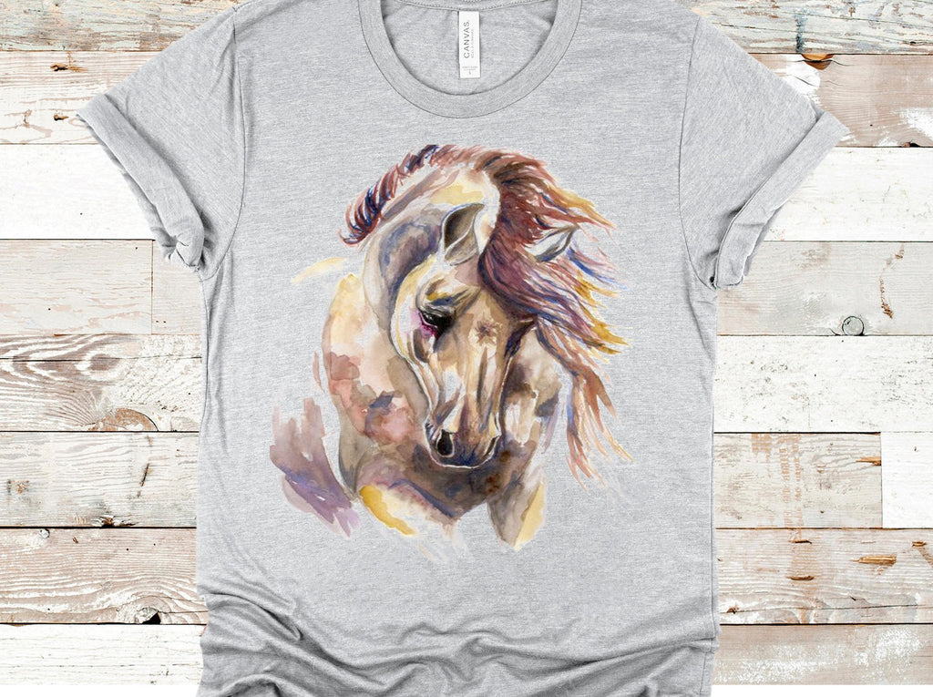 Watercolor Horse T-Shirt: Bella Canvas Equestrian Design