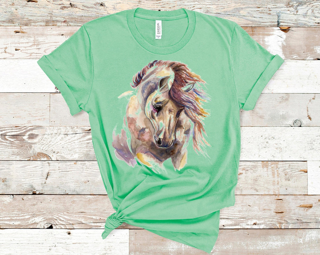 Watercolor Horse T-Shirt: Bella Canvas Equestrian Design