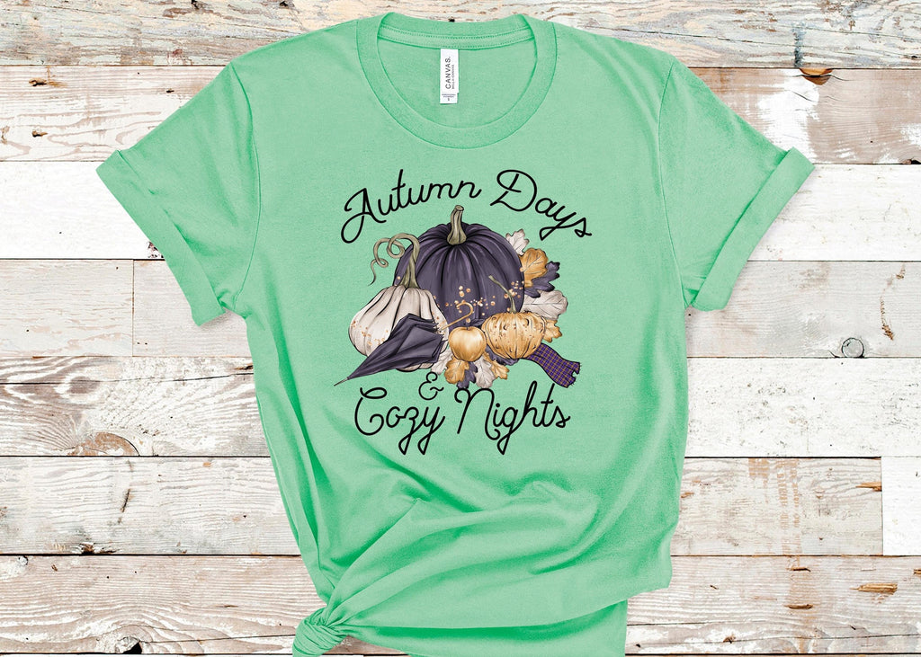 Autumn Days Cozy Nights T-Shirt: Pumpkin Fall Graphic Tee