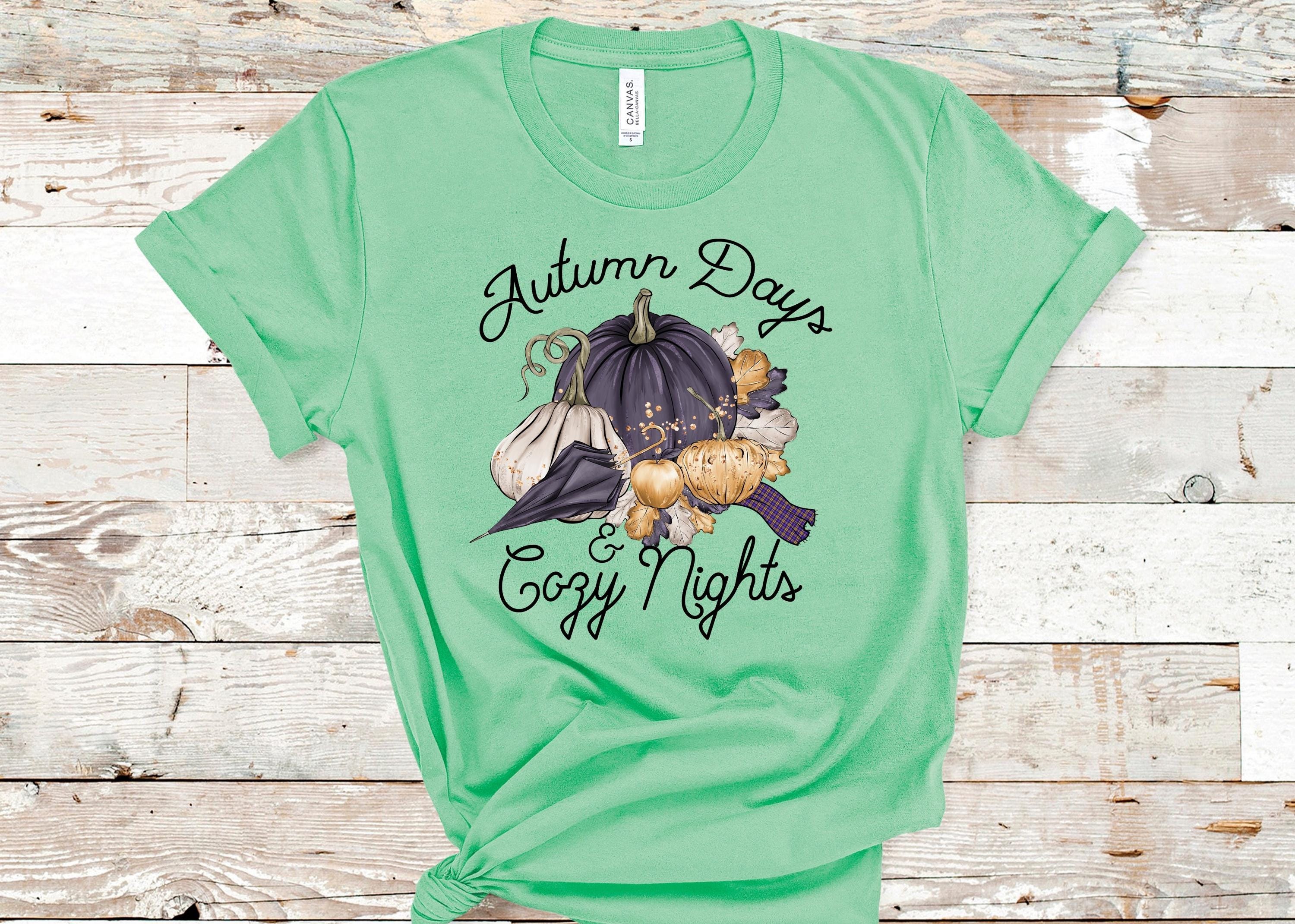Autumn Days Cozy Nights T-Shirt: Pumpkin Fall Graphic Tee