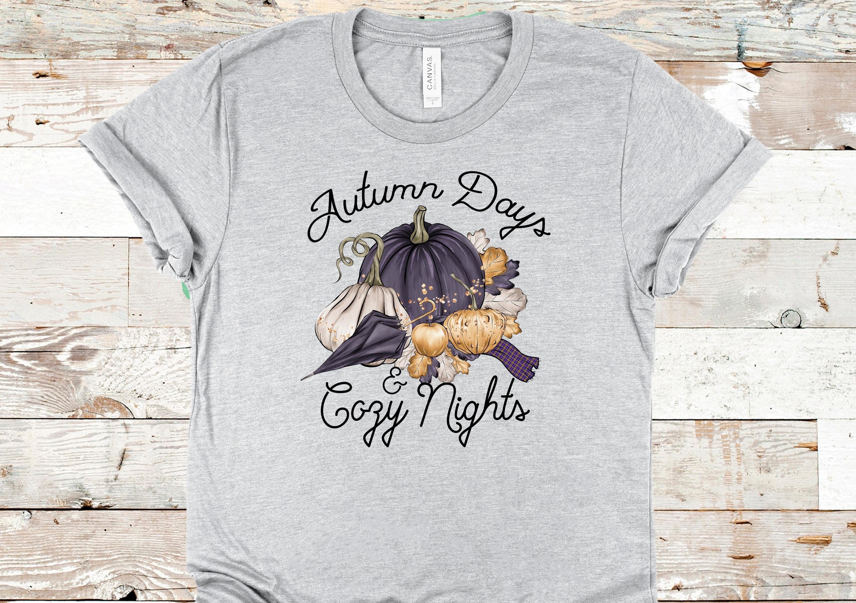 Autumn Days Cozy Nights T-Shirt: Pumpkin Fall Graphic Tee