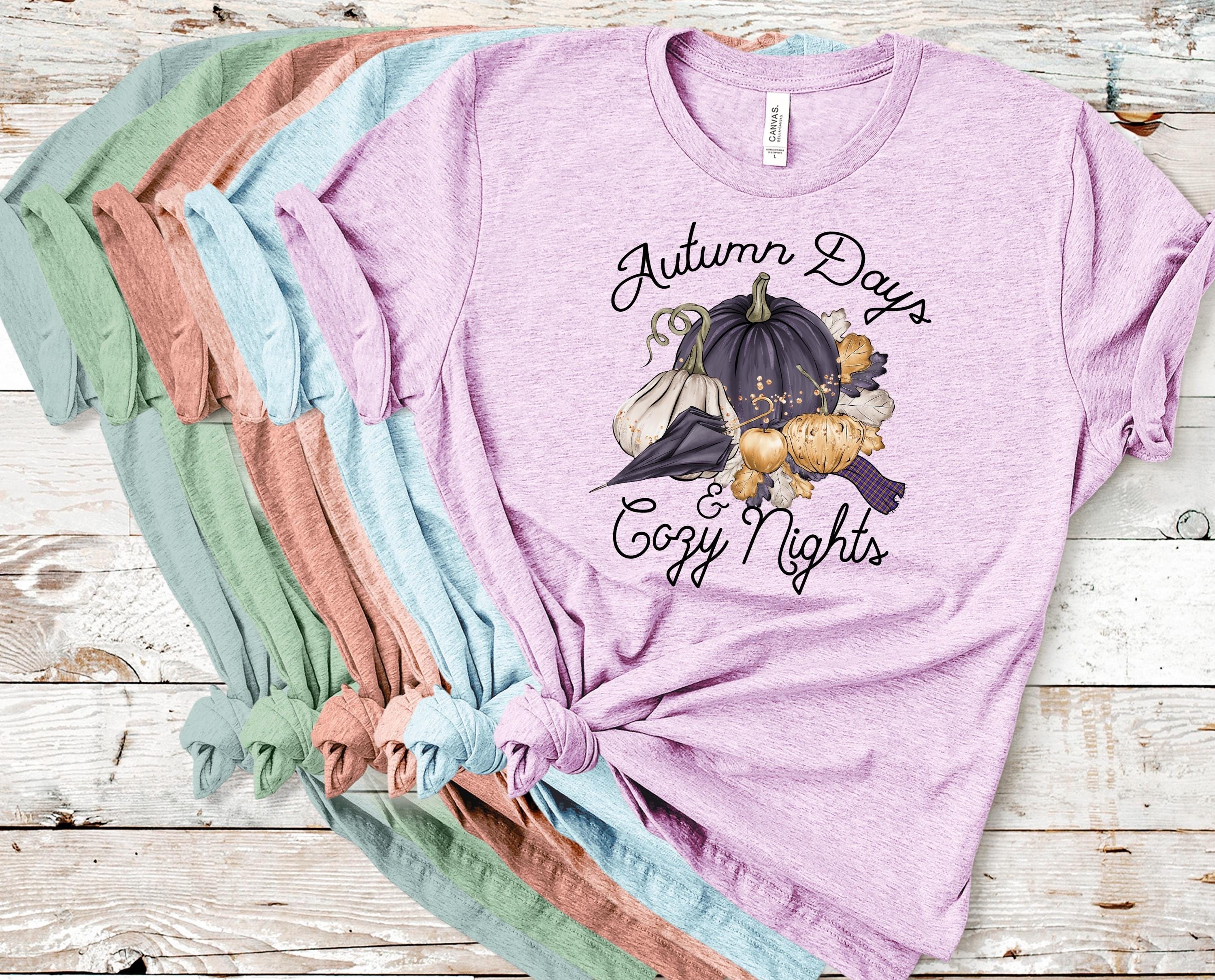 Autumn Days Cozy Nights T-Shirt: Pumpkin Fall Graphic Tee
