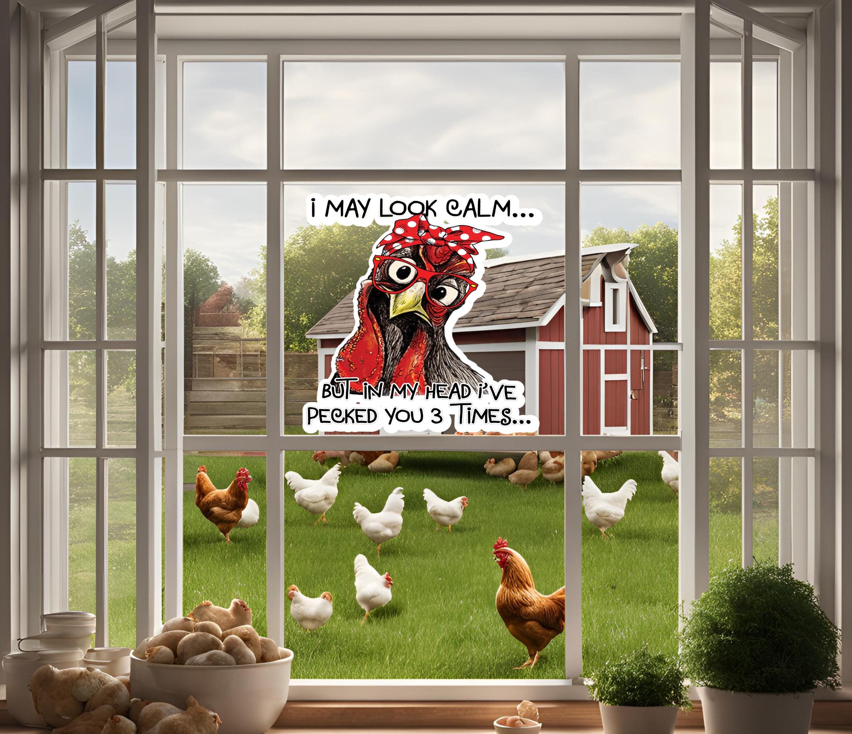 Funny Chicken Vinyl Decal: I May Look Calm