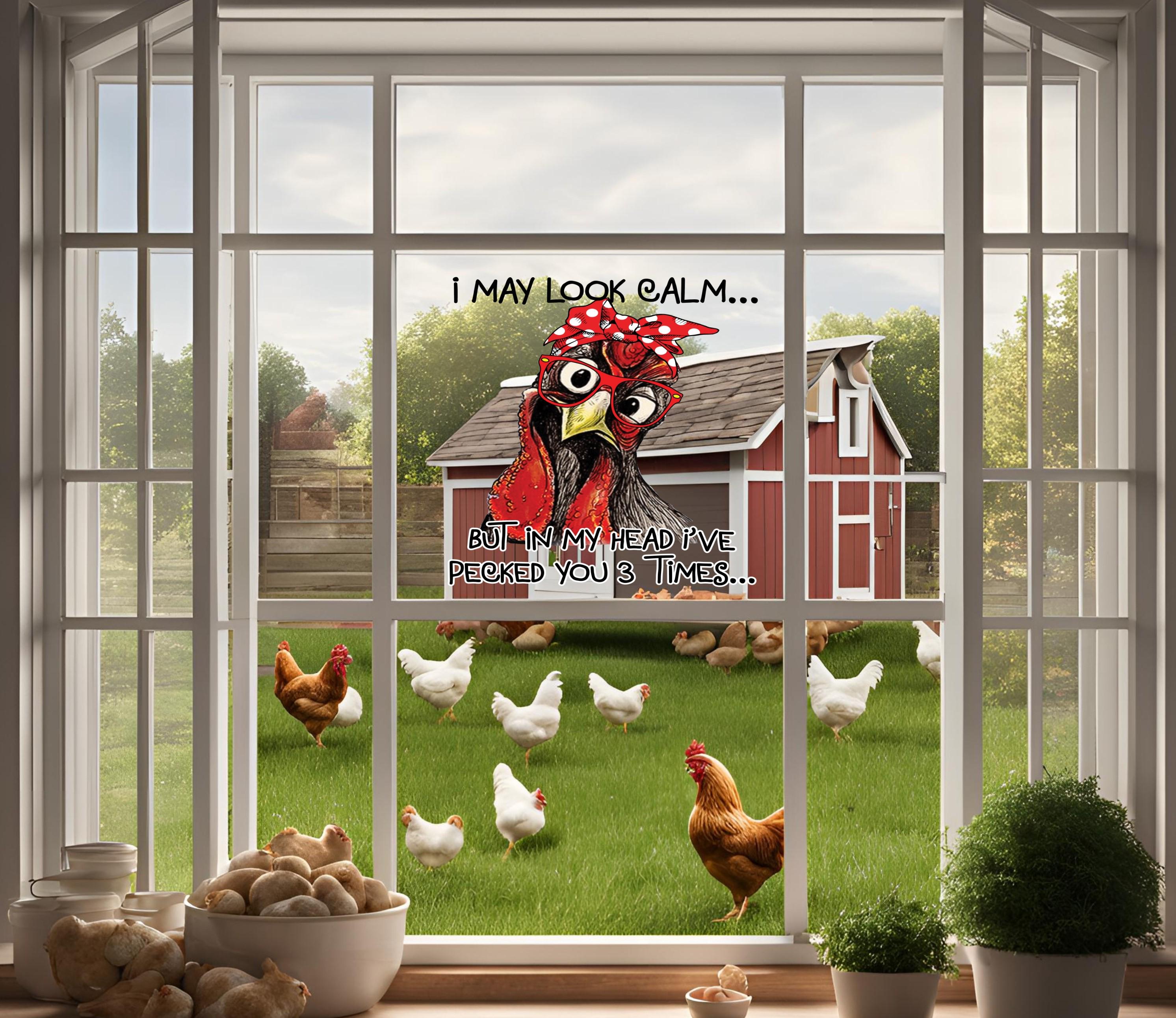 Funny Chicken Vinyl Decal: I May Look Calm
