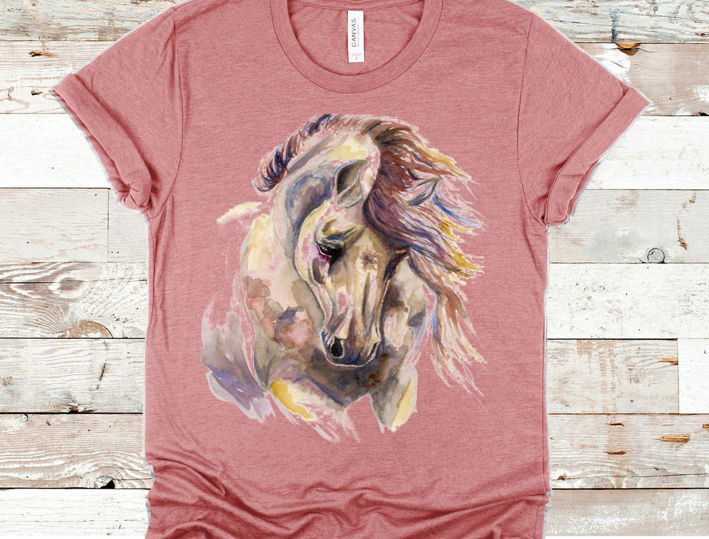 Watercolor Horse T-Shirt: Bella Canvas Equestrian Design