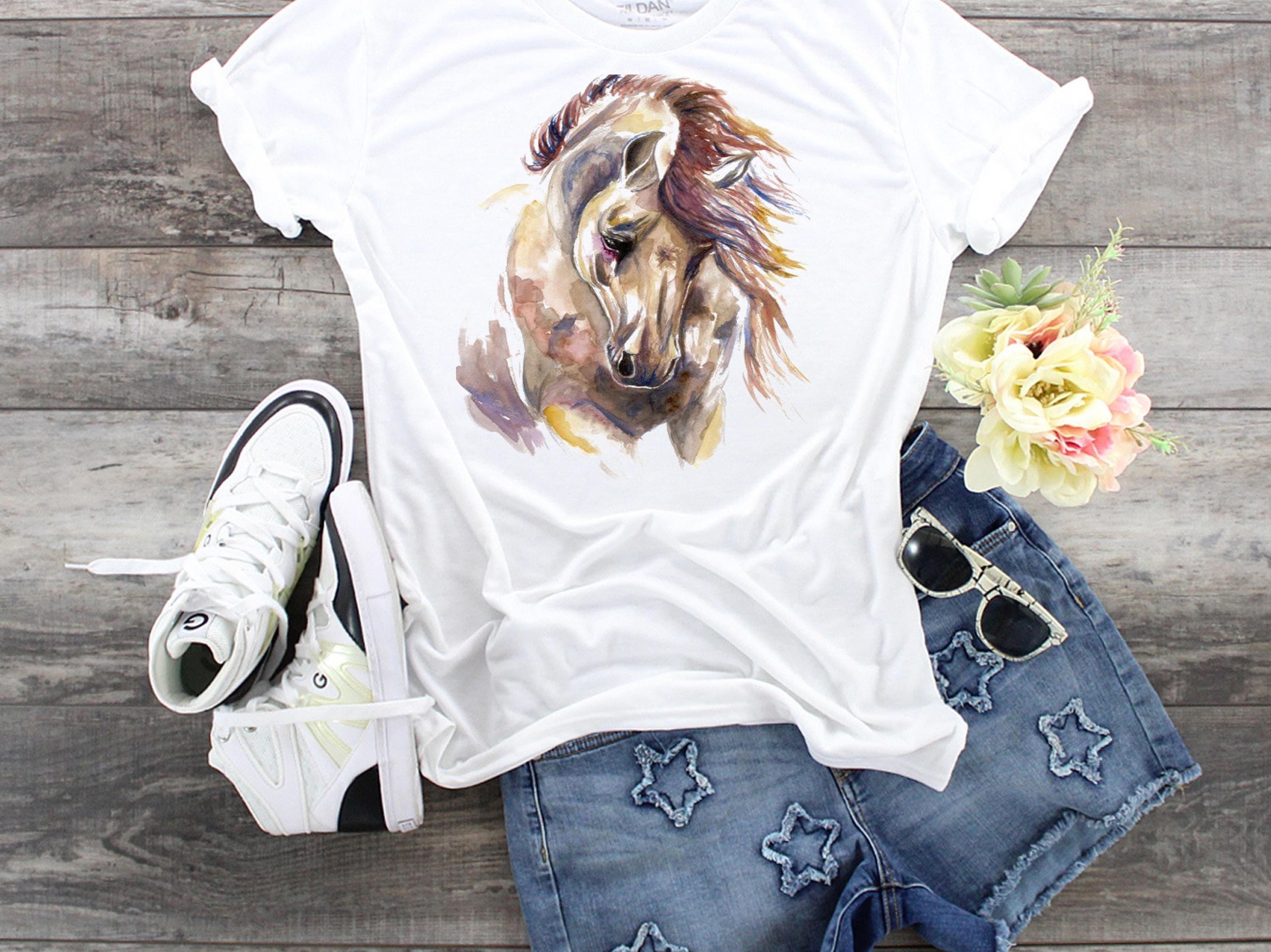 Watercolor Horse T-Shirt: Bella Canvas Equestrian Design