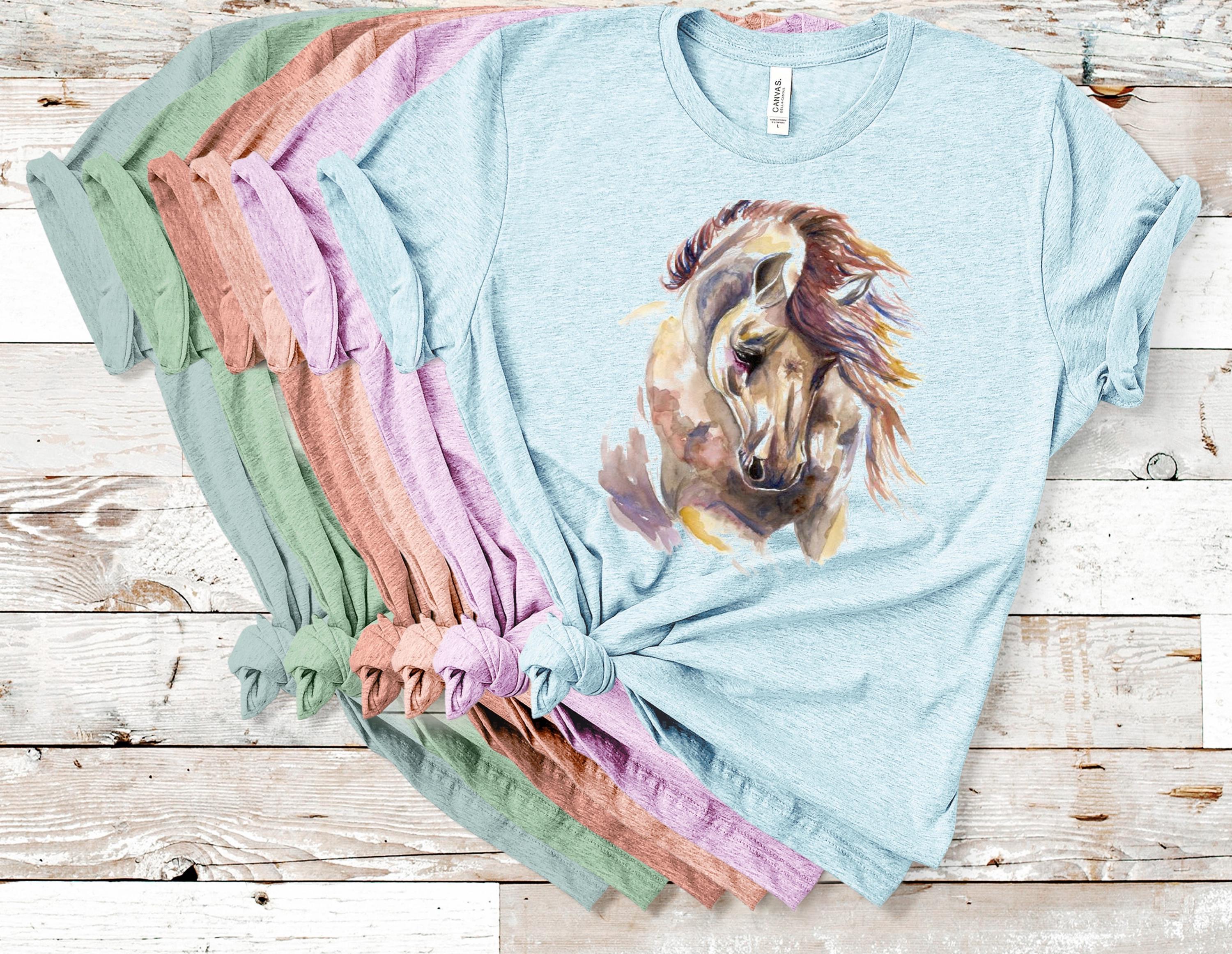 Watercolor Horse T-Shirt: Bella Canvas Equestrian Design