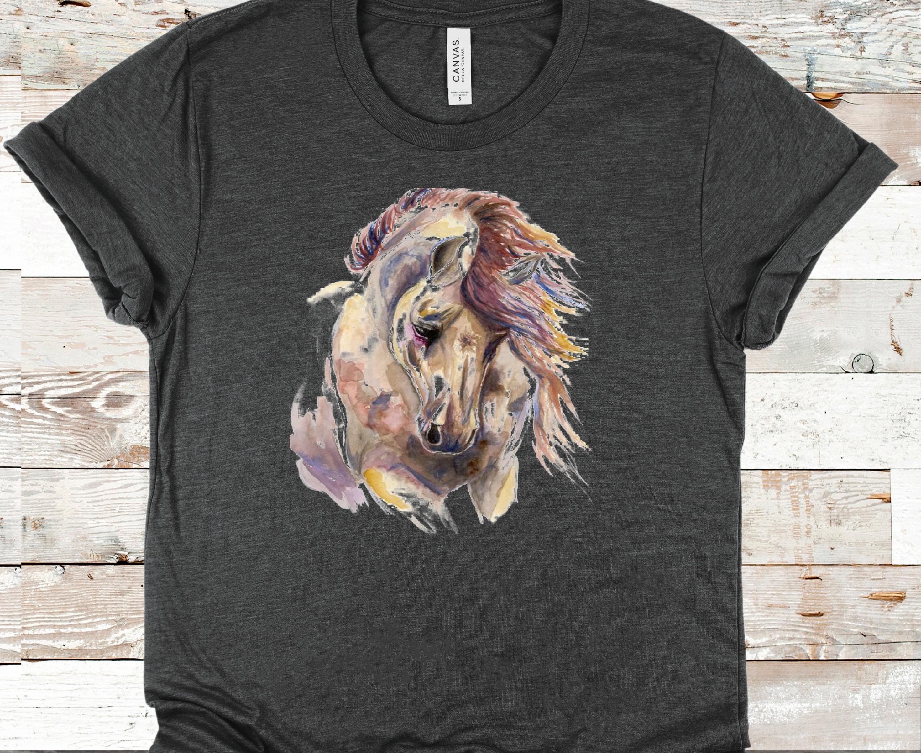 Watercolor Horse T-Shirt: Bella Canvas Equestrian Design