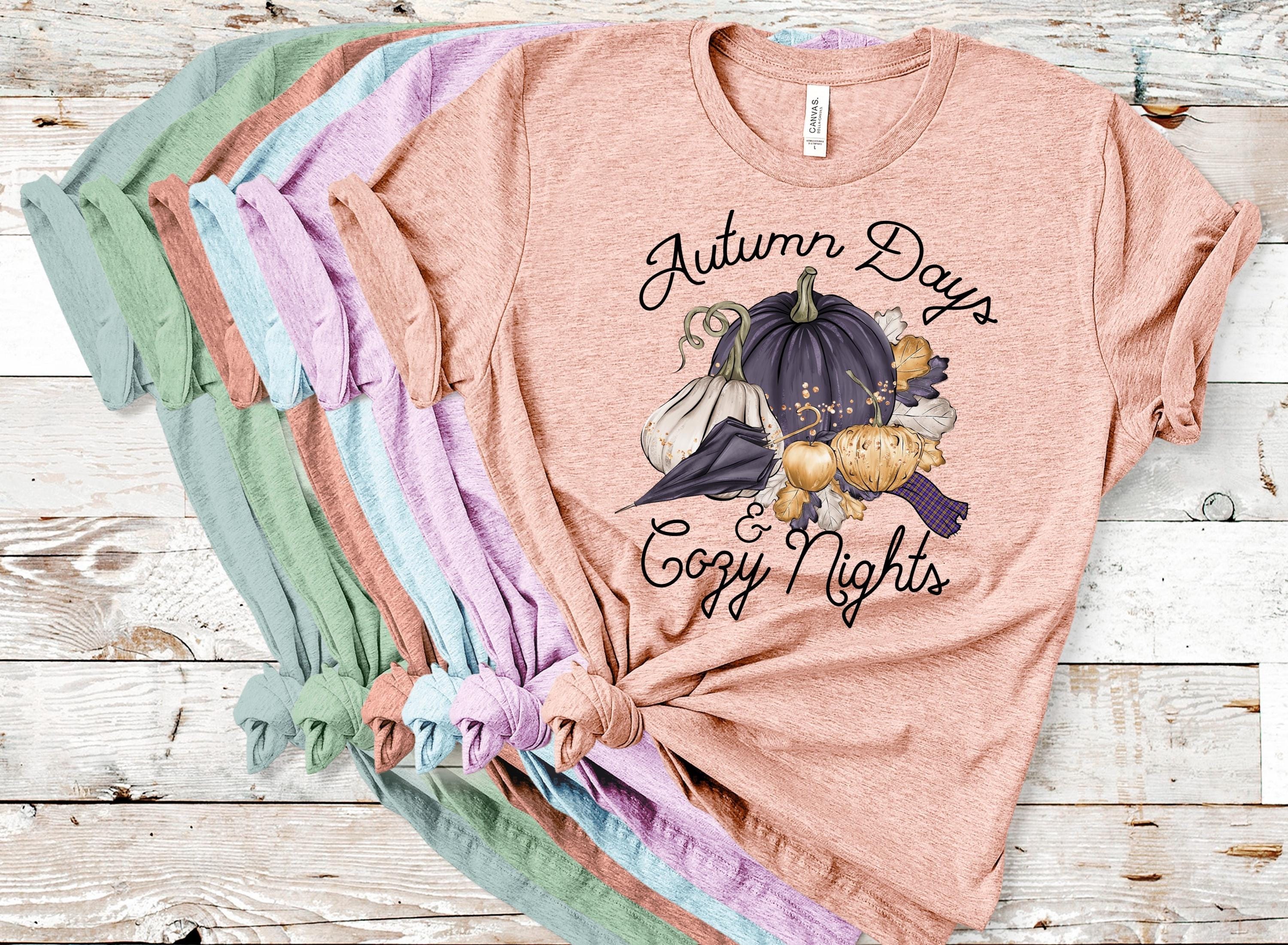 Autumn Days Cozy Nights T-Shirt: Pumpkin Fall Graphic Tee
