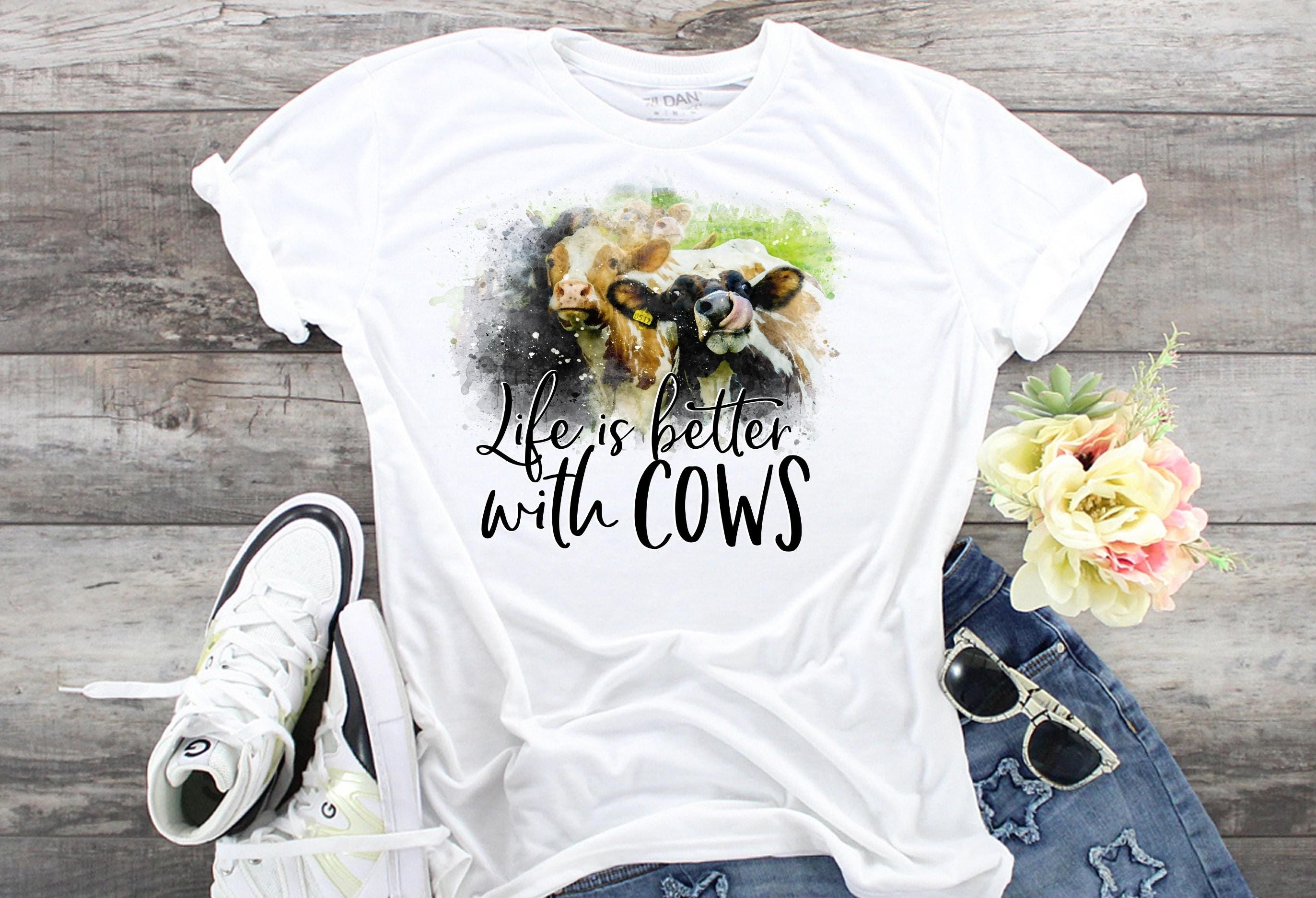 Life Is Better With Cows T-Shirt - Bella Canvas - Farm Animal Tee