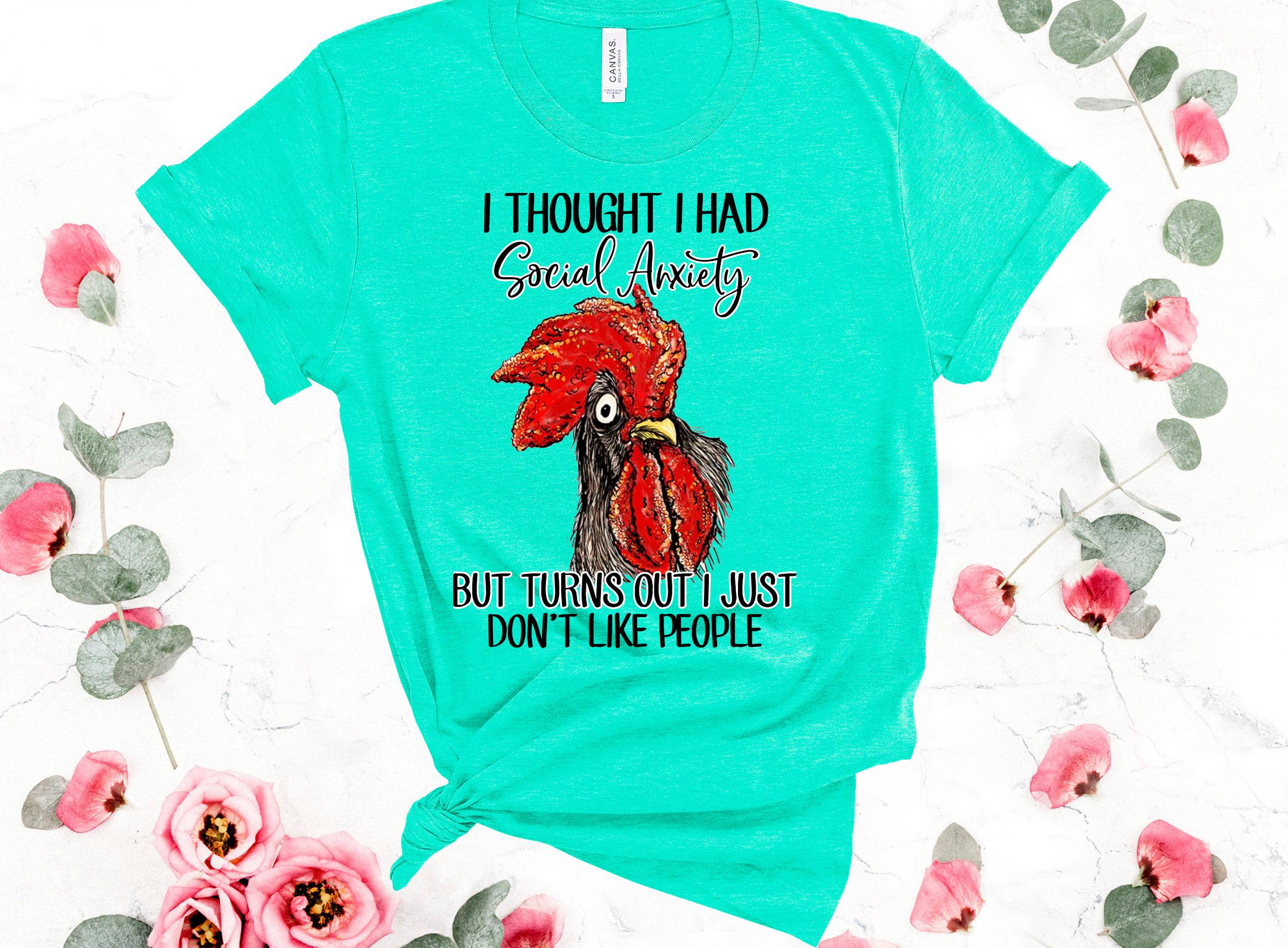 Snarky Rooster T-Shirt: Social Anxiety Humor, Introvert Tee