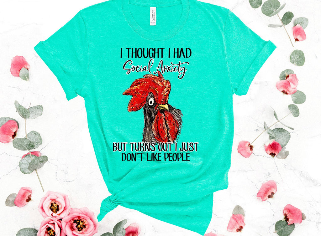 Snarky Rooster T-Shirt: Social Anxiety Humor, Introvert Tee