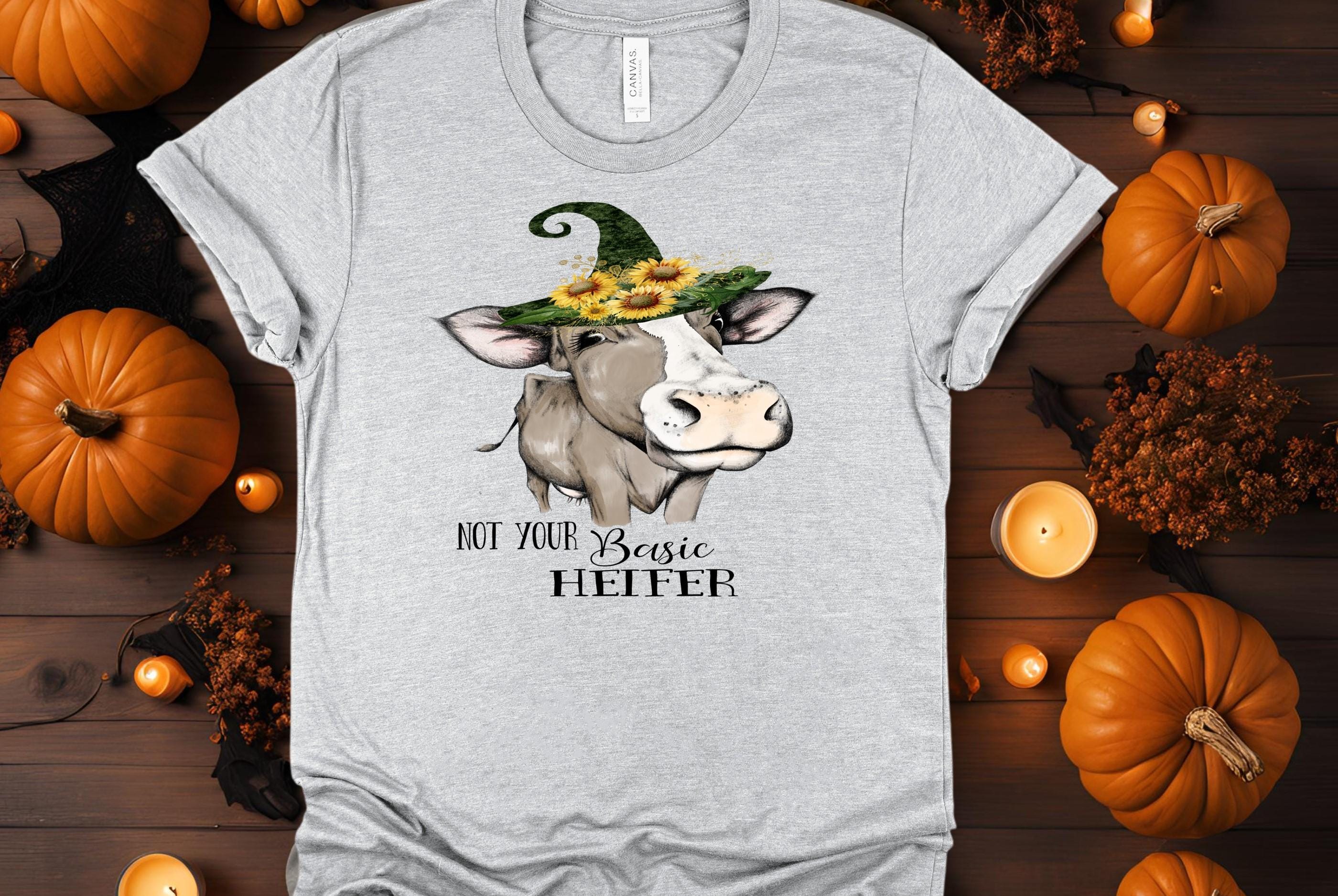 Funny Witch Cow T-Shirt: Halloween Heifer Tee, Farm Owner Gift