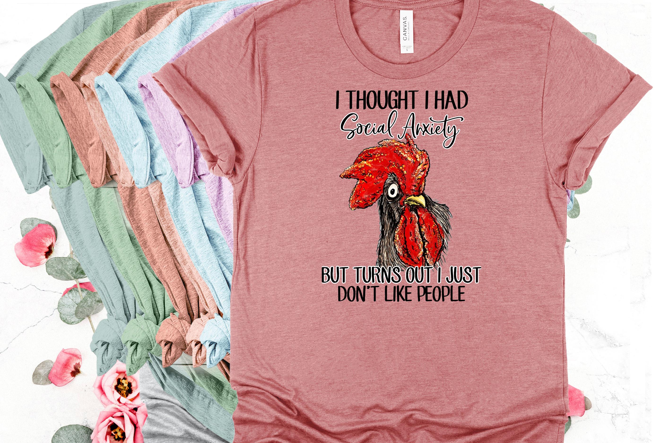 Snarky Rooster T-Shirt: Social Anxiety Humor, Introvert Tee