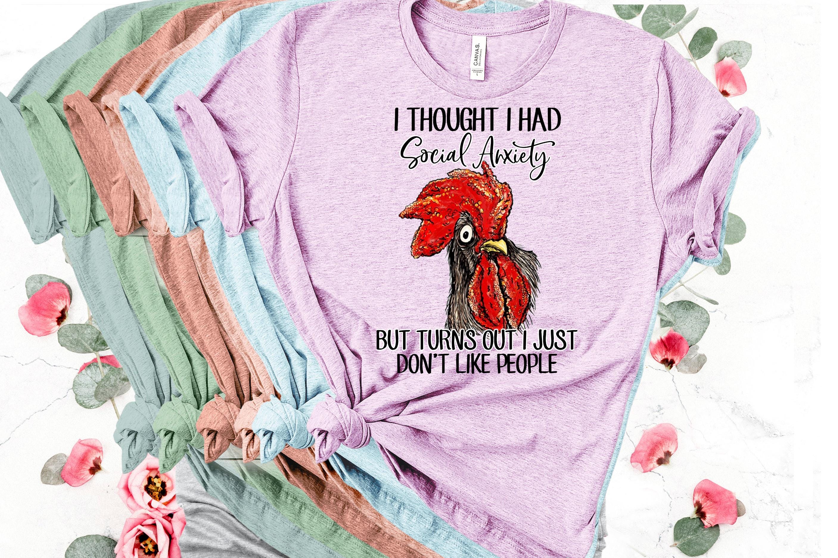 Snarky Rooster T-Shirt: Social Anxiety Humor, Introvert Tee