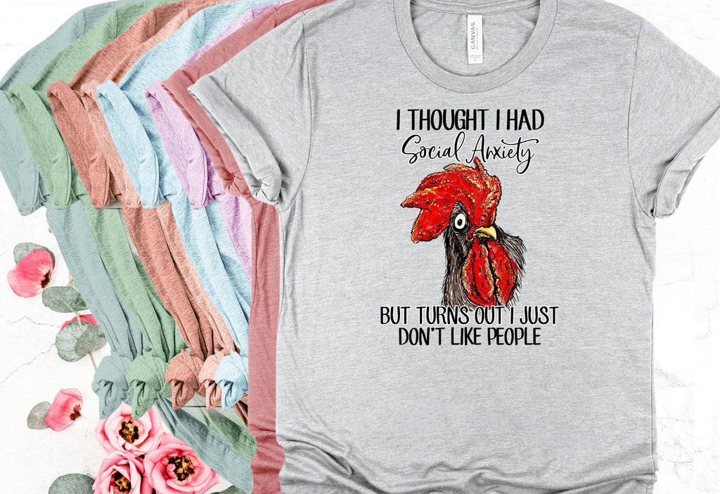 Snarky Rooster T-Shirt: Social Anxiety Humor, Introvert Tee