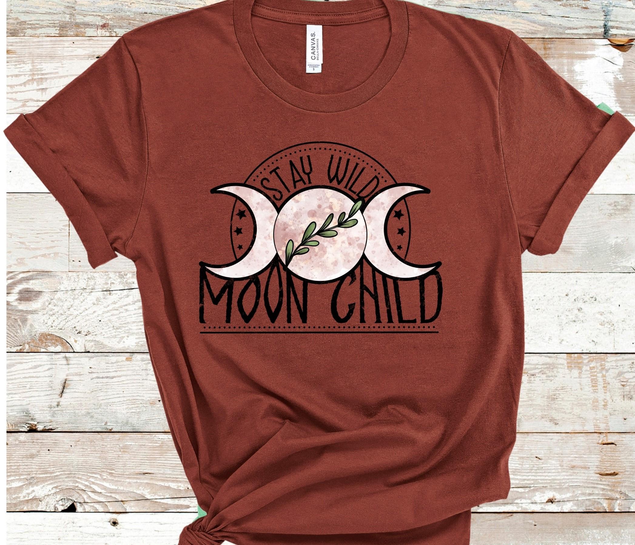 Stay Wild Moon Child Shirt: Boho Triple Moon Goddess Tee