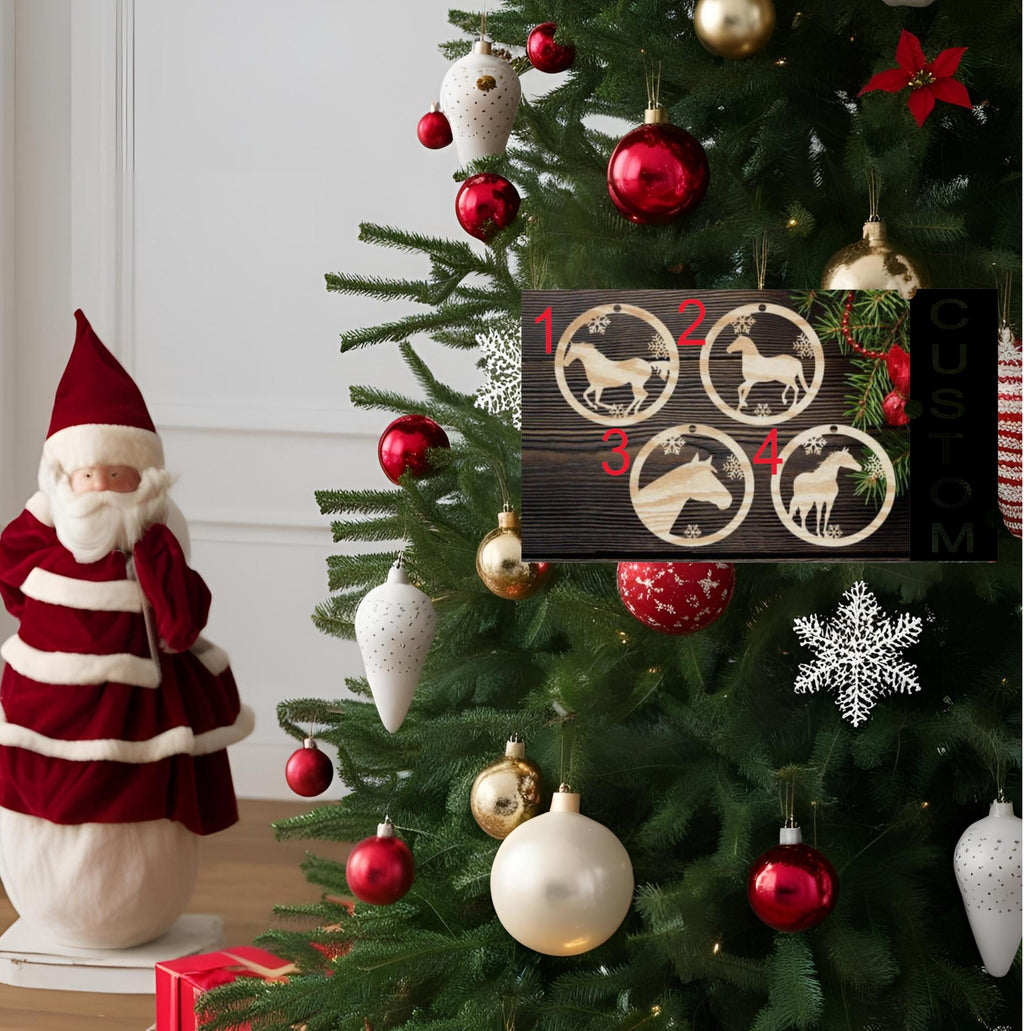 Custom Horse Name Christmas Ornament: Handmade Wood Yule Decor