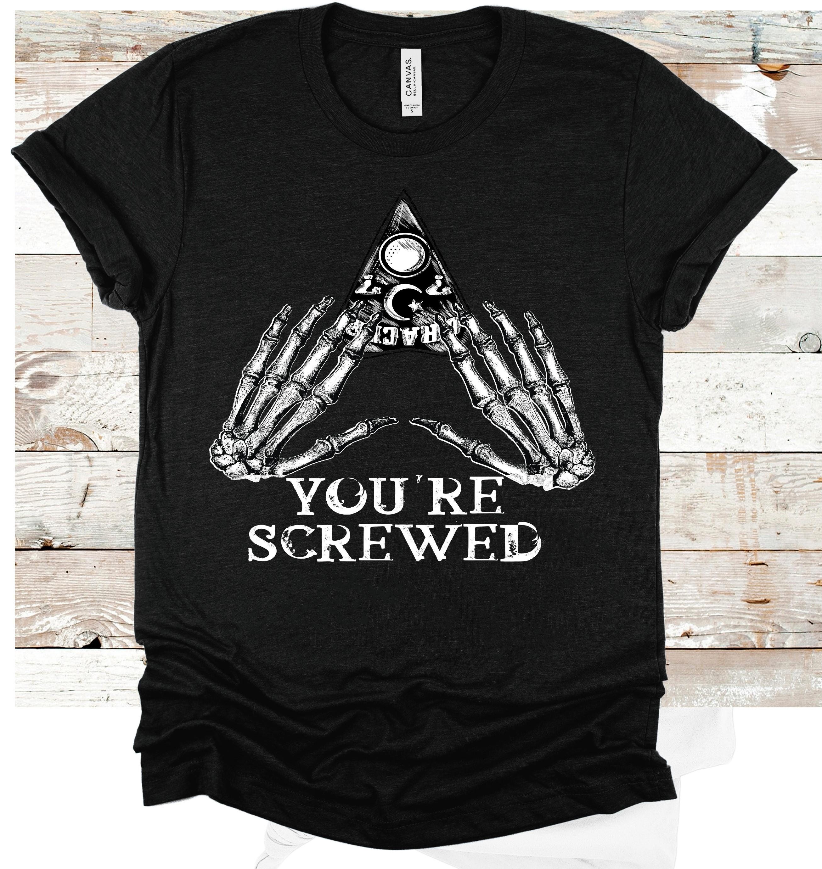 You're Screwed Ouija Planchette T-Shirt: Goth Halloween Tee