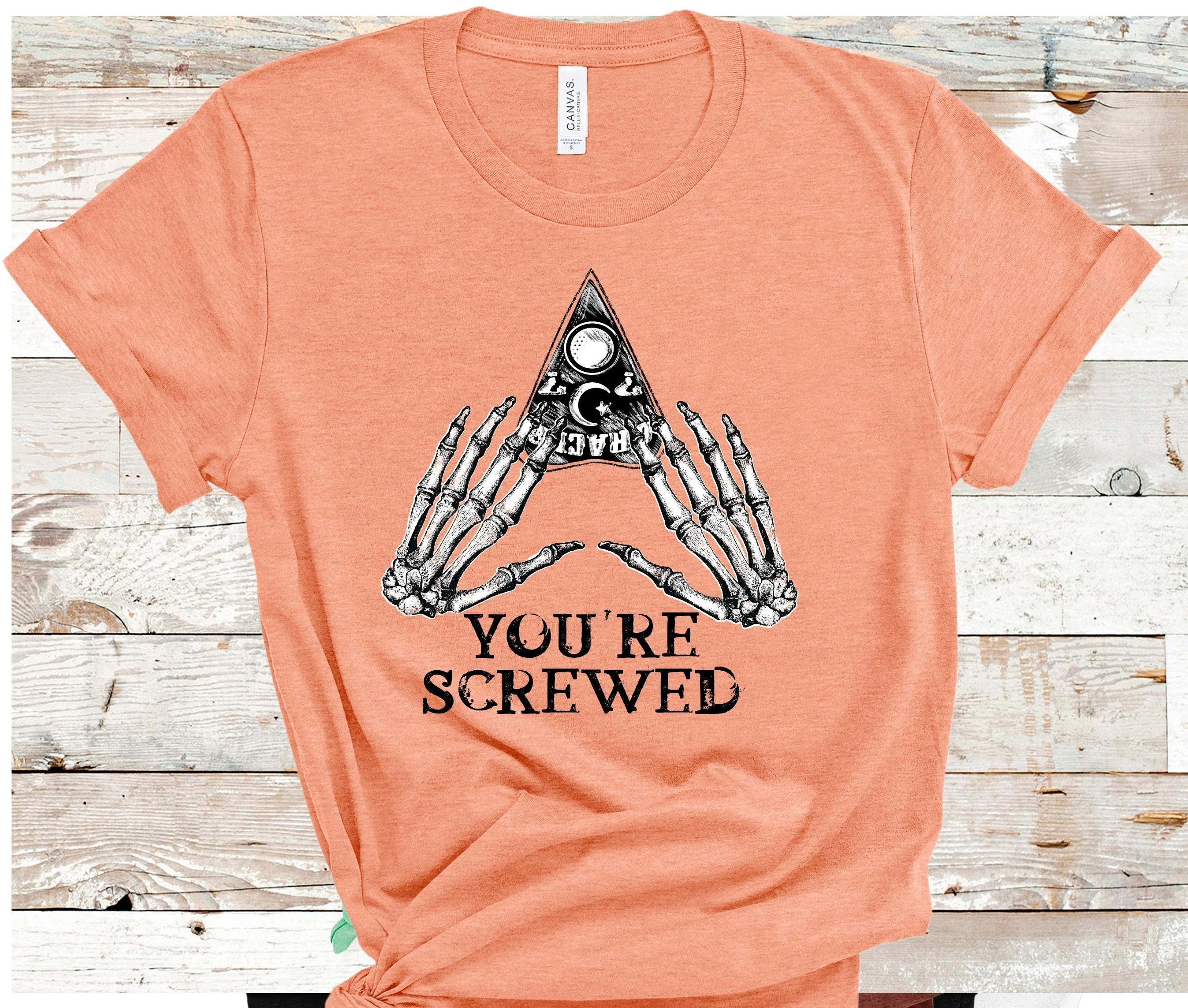 You're Screwed Ouija Planchette T-Shirt: Goth Halloween Tee