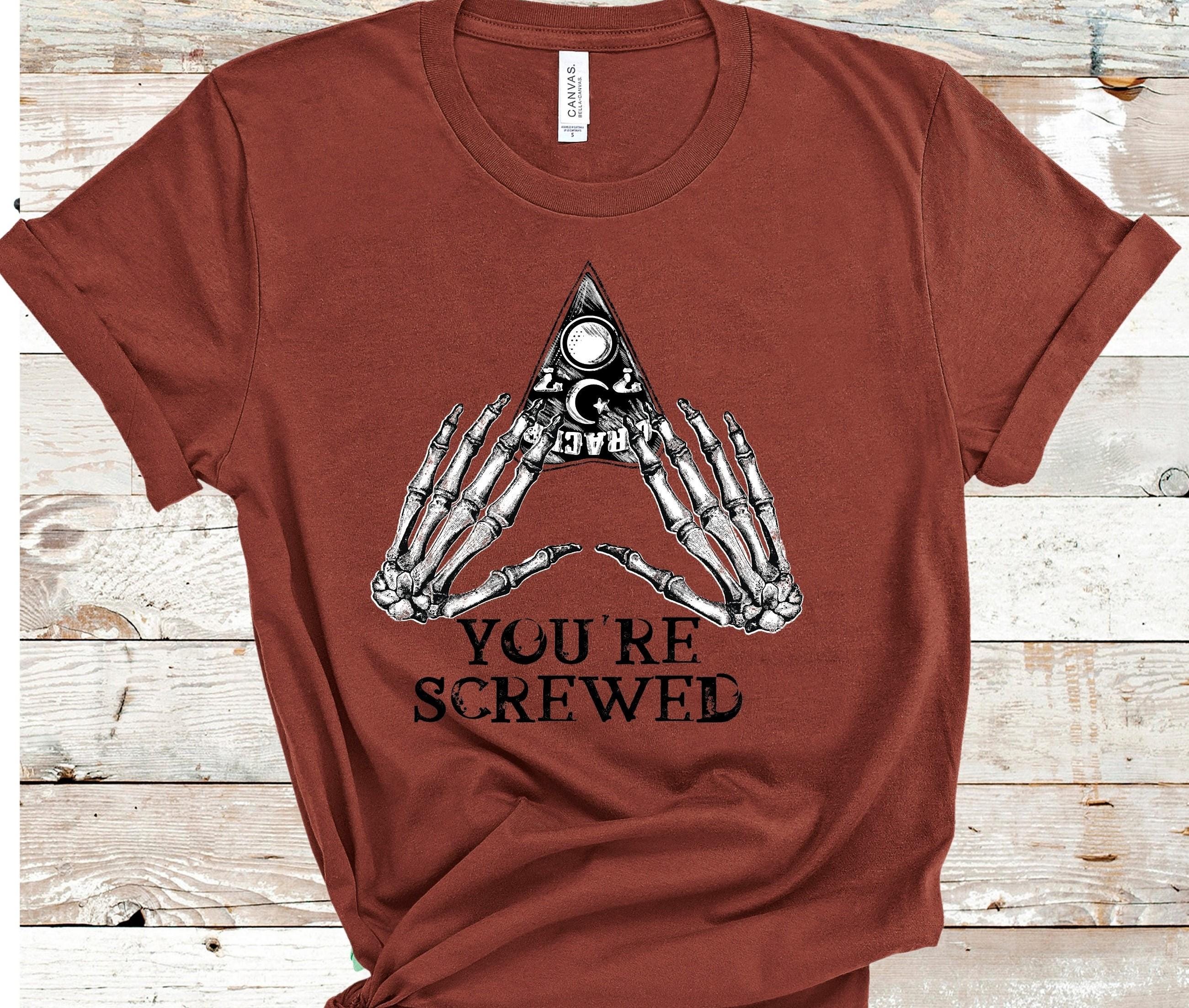 You're Screwed Ouija Planchette T-Shirt: Goth Halloween Tee